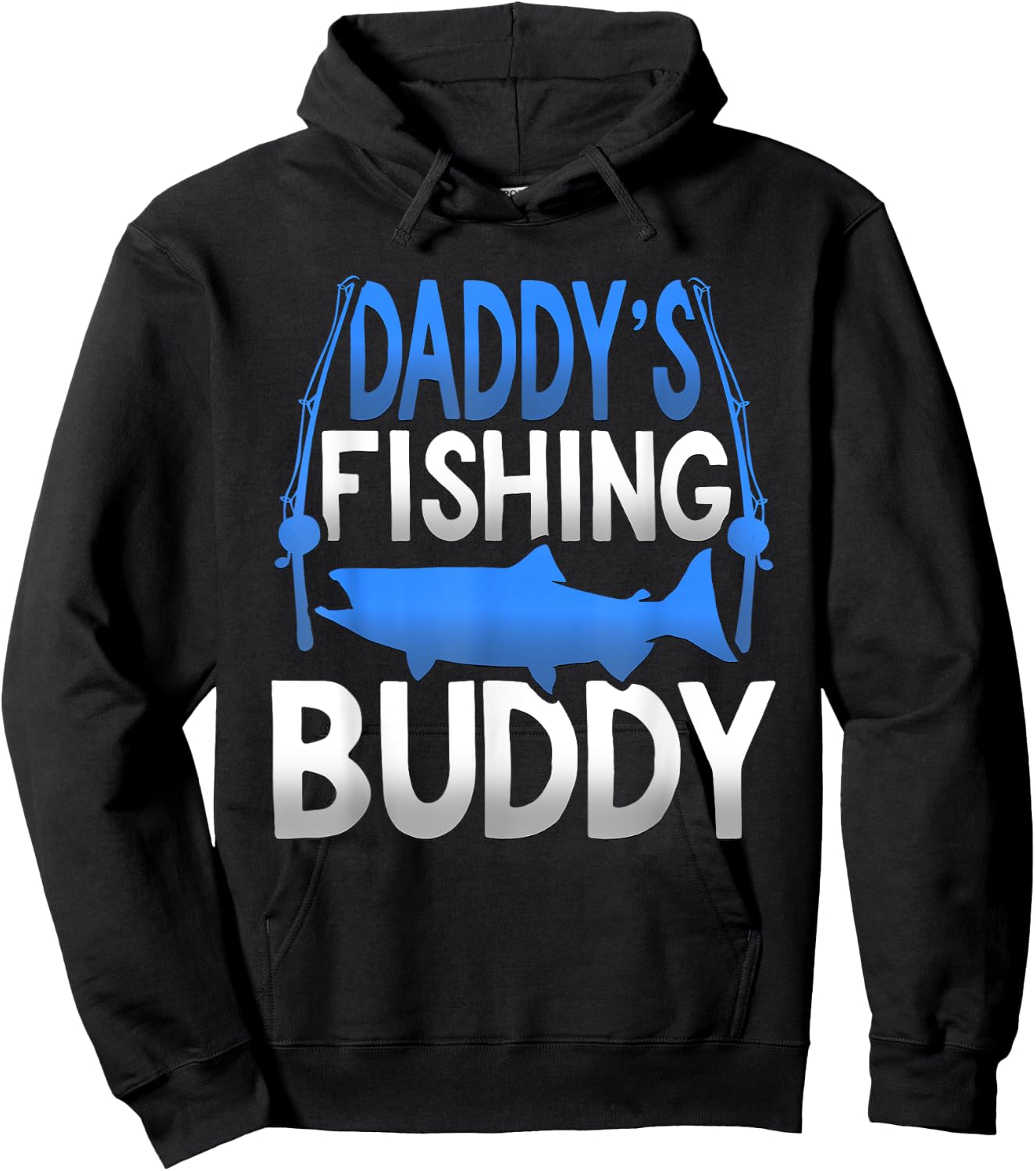 Daddy's Fishing Buddy Novelty Youth Hoodie - Hoodie | Black
