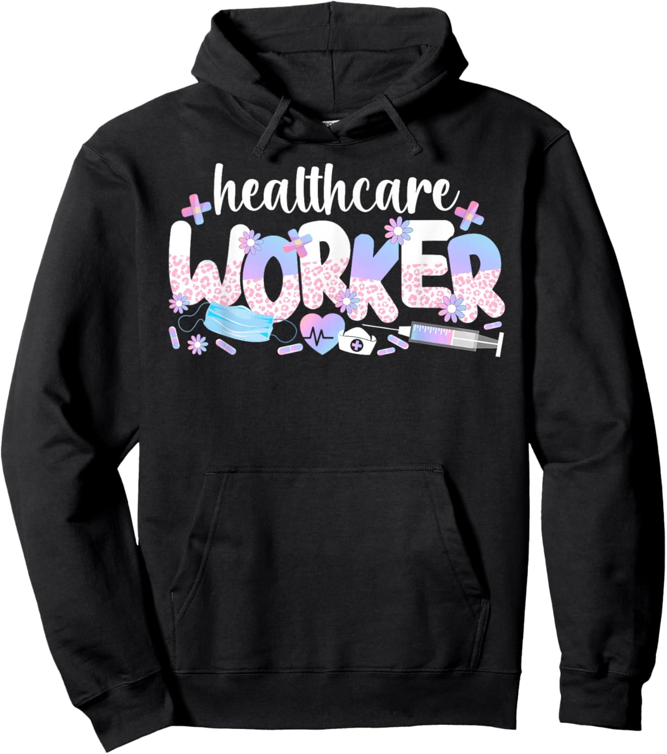 Healthcare Worker Leopard Healthcare Workers Hoodie - Hoodie | Black