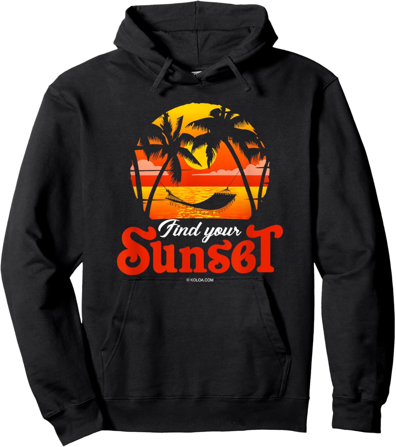 Find Your Sunset Hammock Logo Hoodie - Hoodie | Black