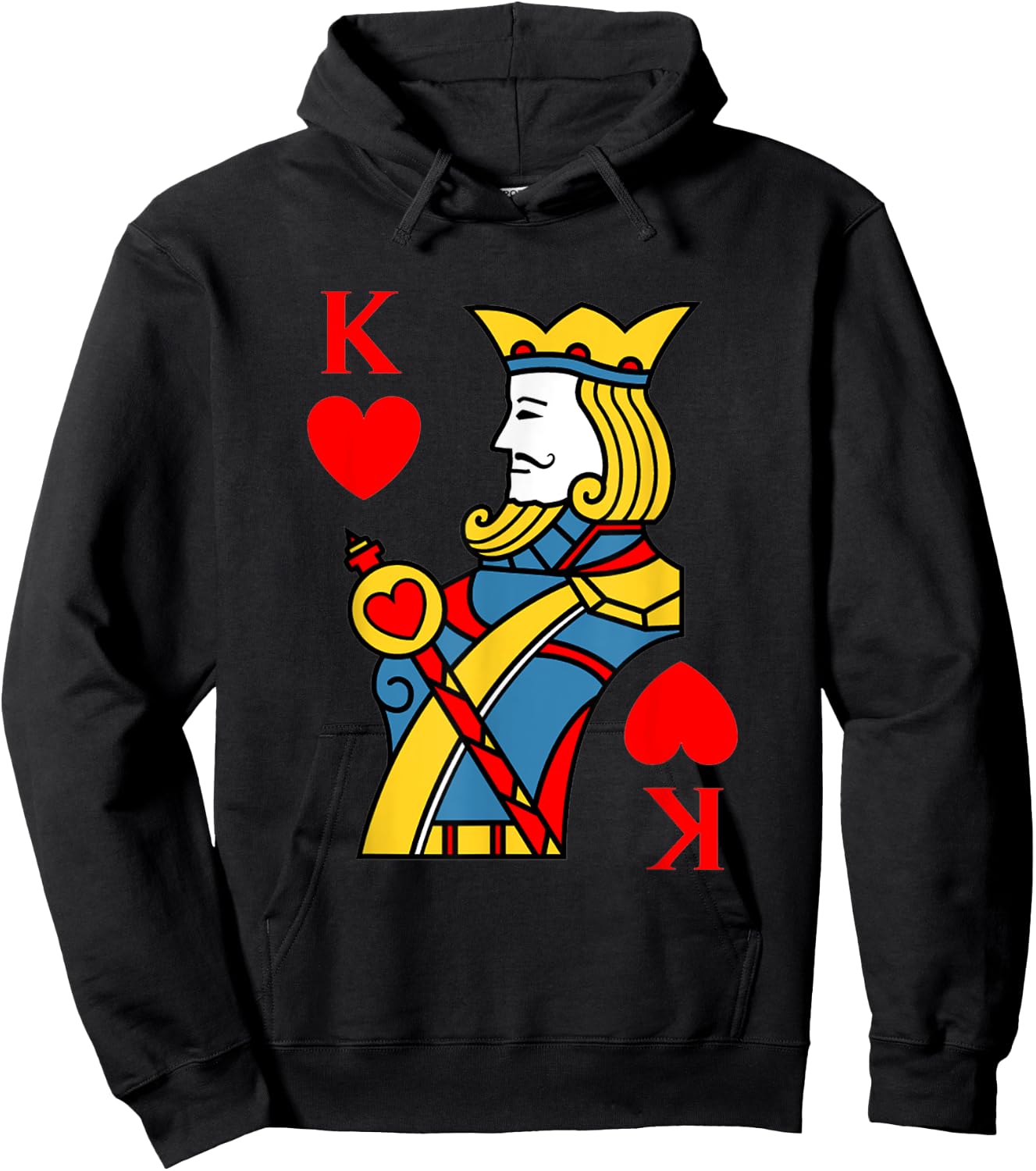 King of Hearts Playing Card Costume Halloween Deck of Cards Hoodie - Hoodie | Black