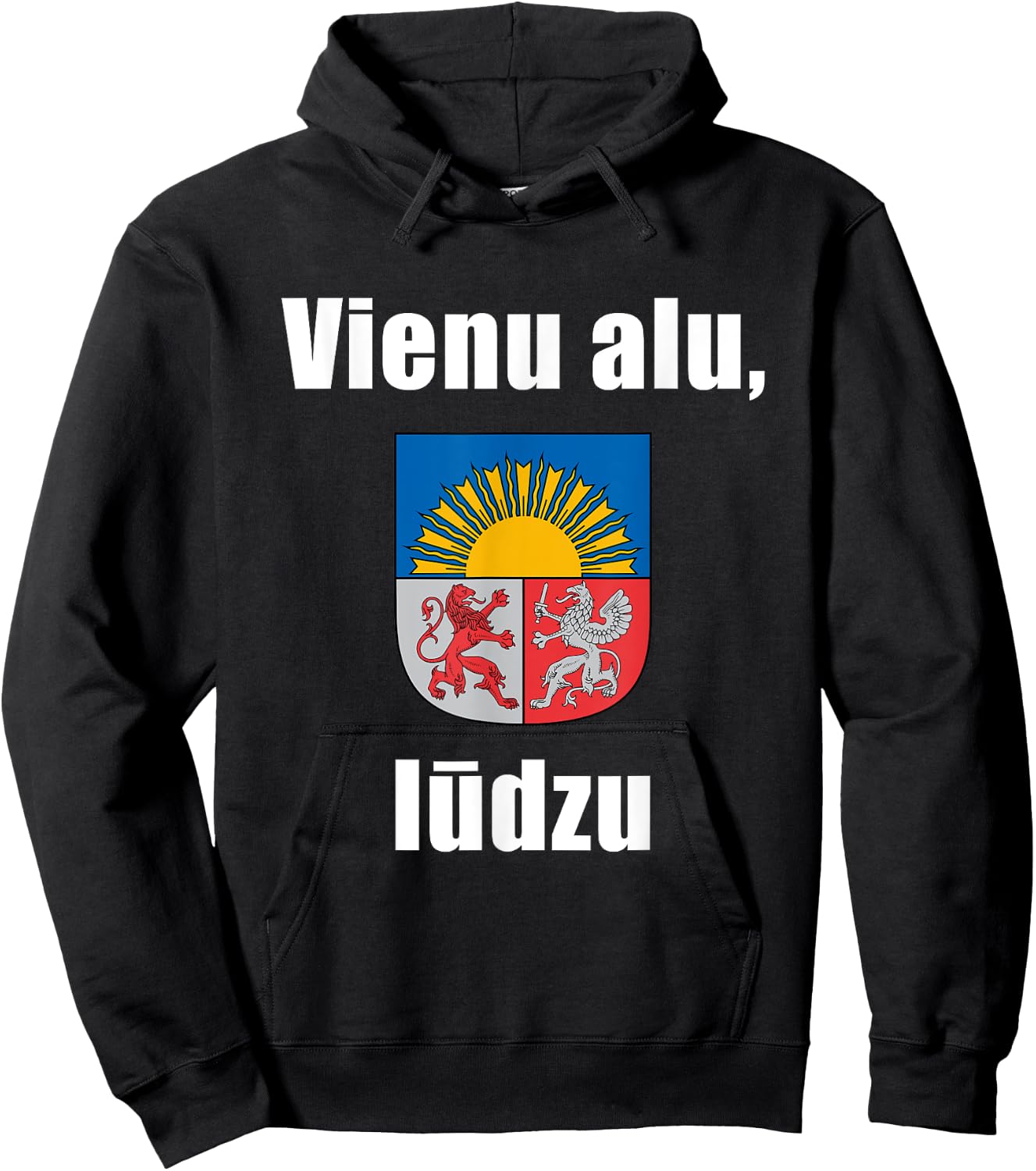 One Beer Please In Latvian Shirt Funny Latvia Souvenir Gift Hoodie - Hoodie | Black