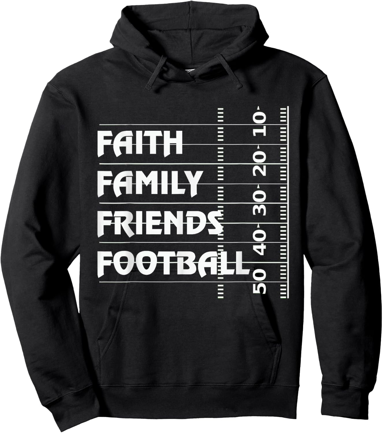 Faith Family Friends Football Hoodie - Hoodie | Black