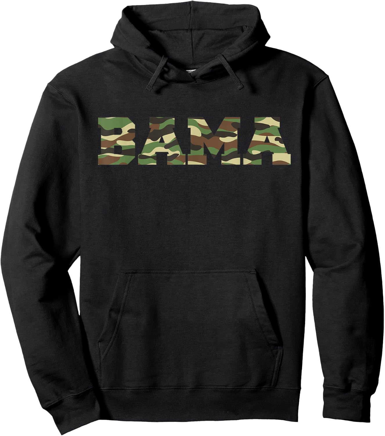 ALABAMA Pride Bold Green Camouflage College Sports Font Hoodie - Hoodie | Black
