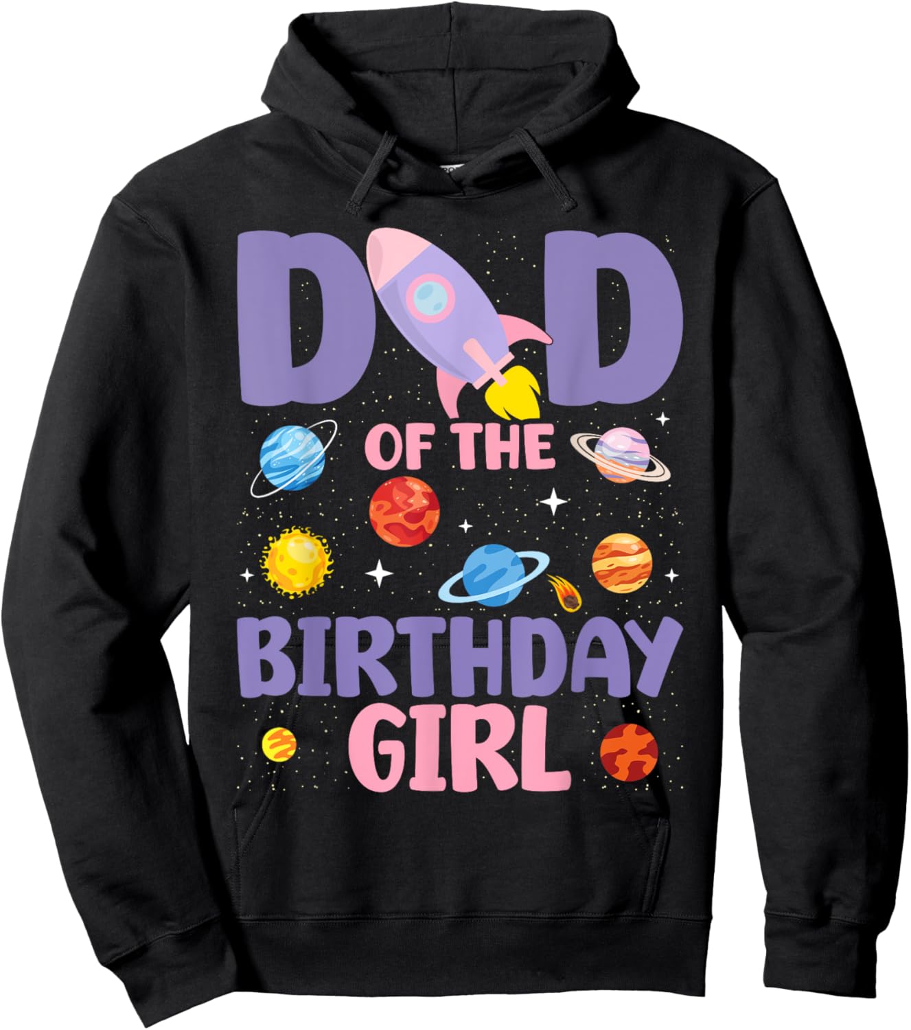 Two The Moon Dad Of the Birthday Girl Astronaut Family Party Hoodie - Hoodie | Black