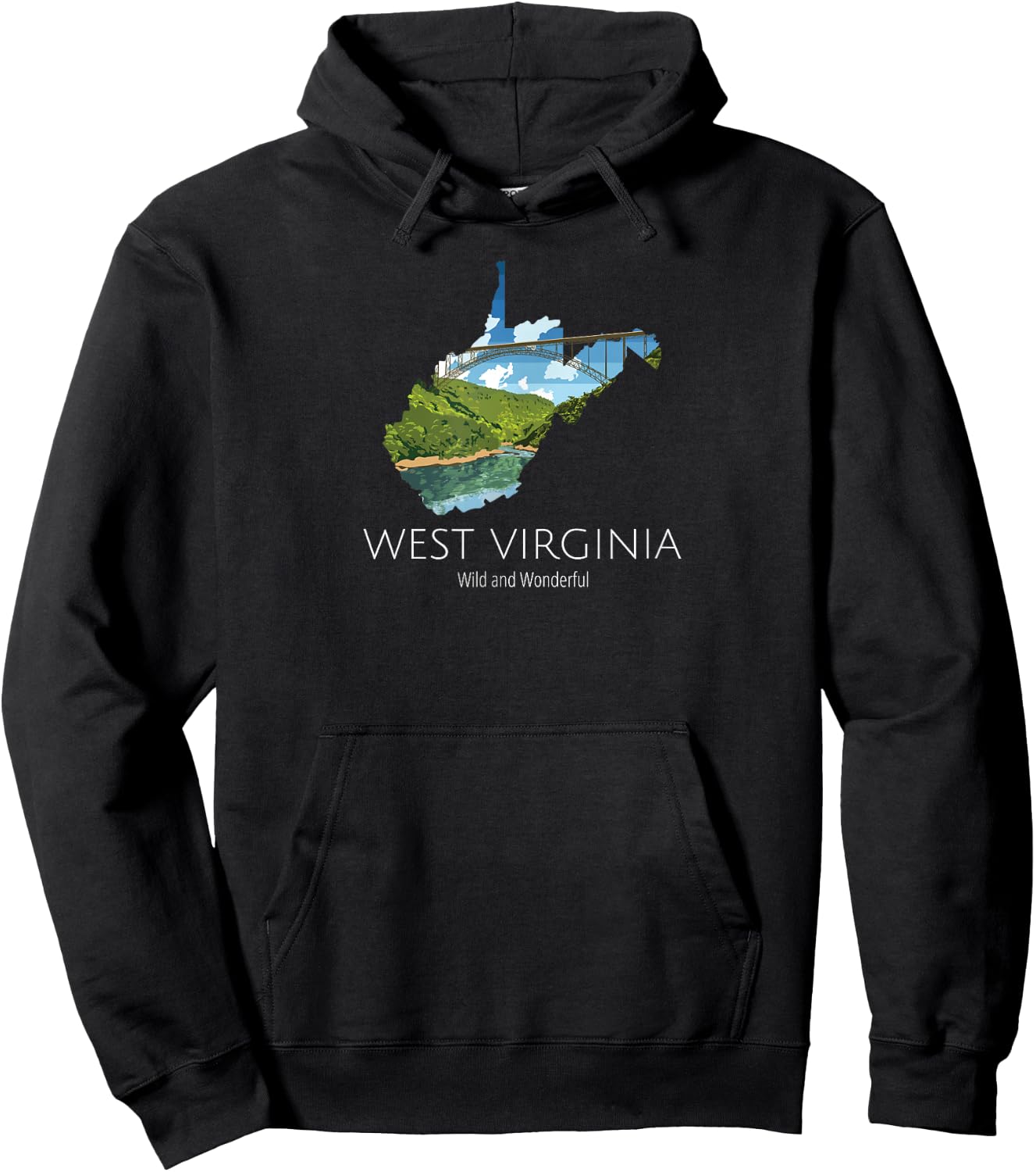 West Virginia Proud State Motto Wild And Wonderful Hoodie - Hoodie | Black