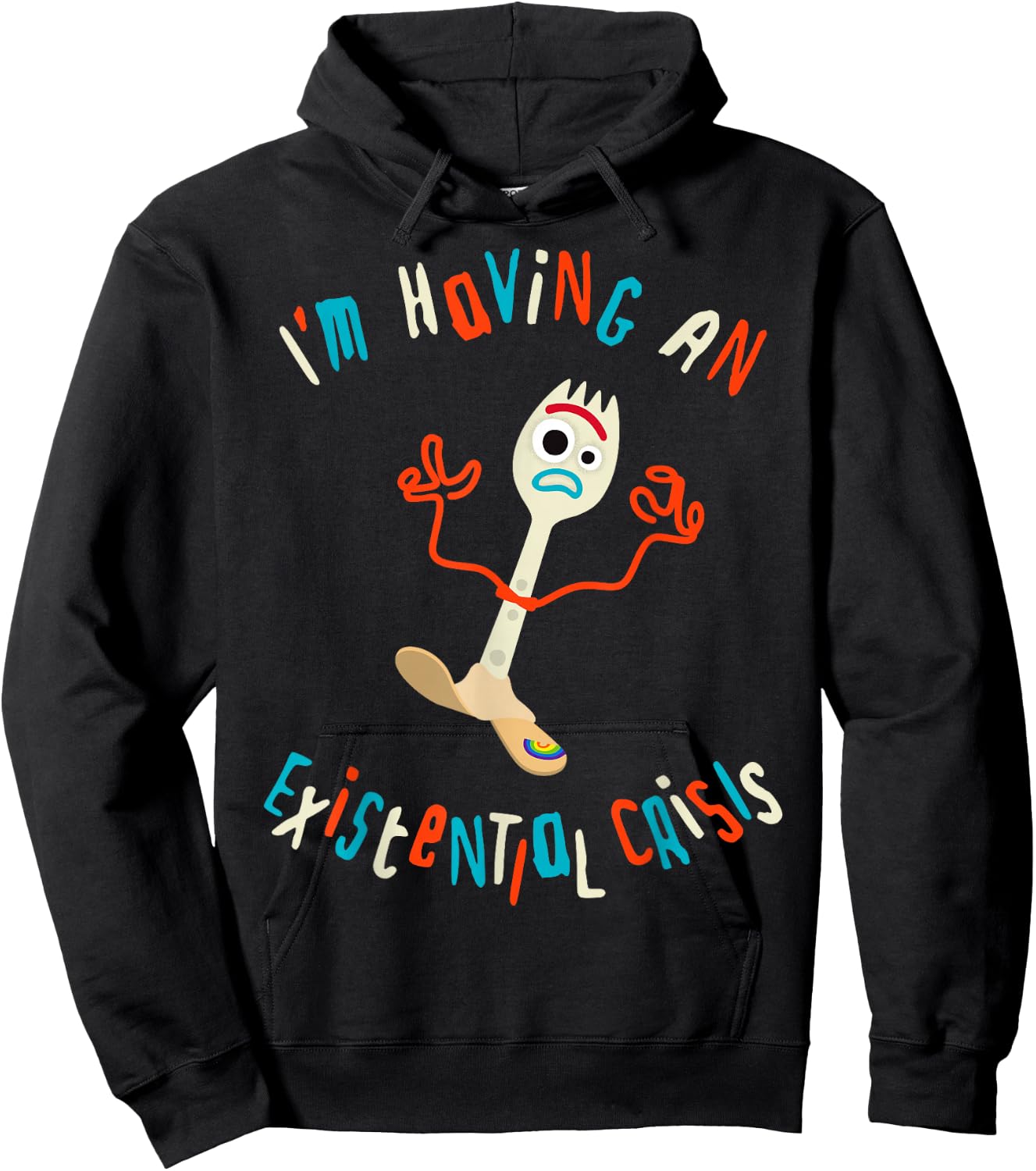 Disney Pixar Toy Story 4 Forky Existential Crisis Hoodie - Hoodie | Black