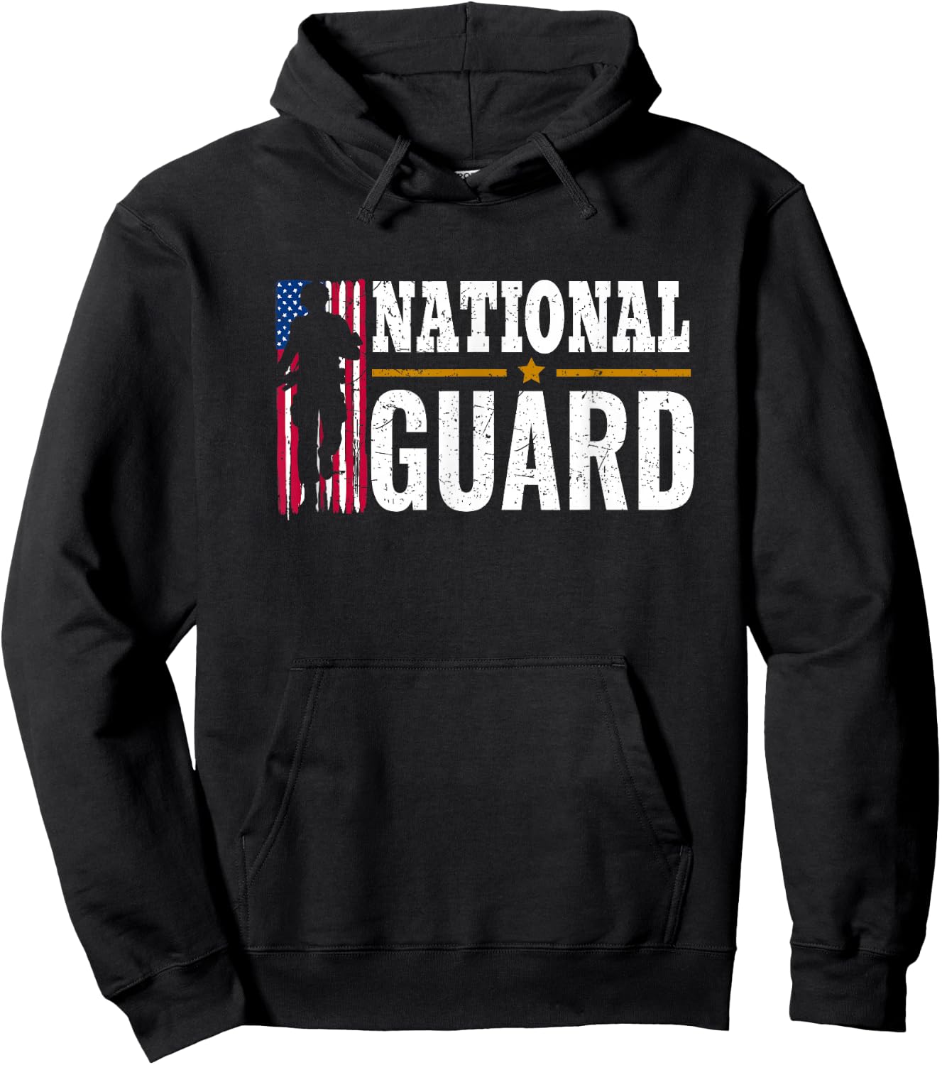 National Guard American Flag Proud Hoodie - Hoodie | Black