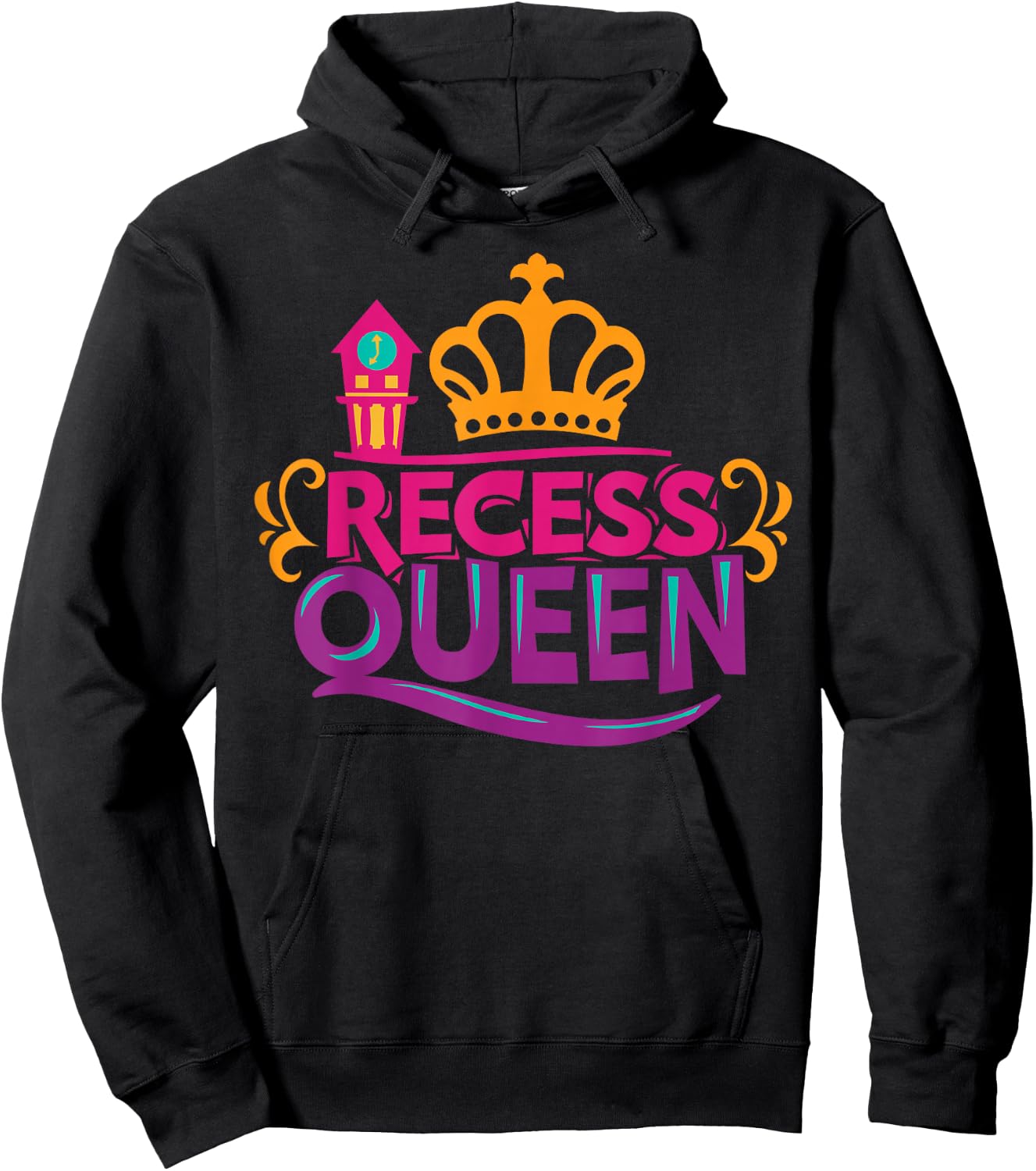 Recess Queen Back To School Student Girl Gift 1st 2nd Grade Hoodie - Hoodie | Black