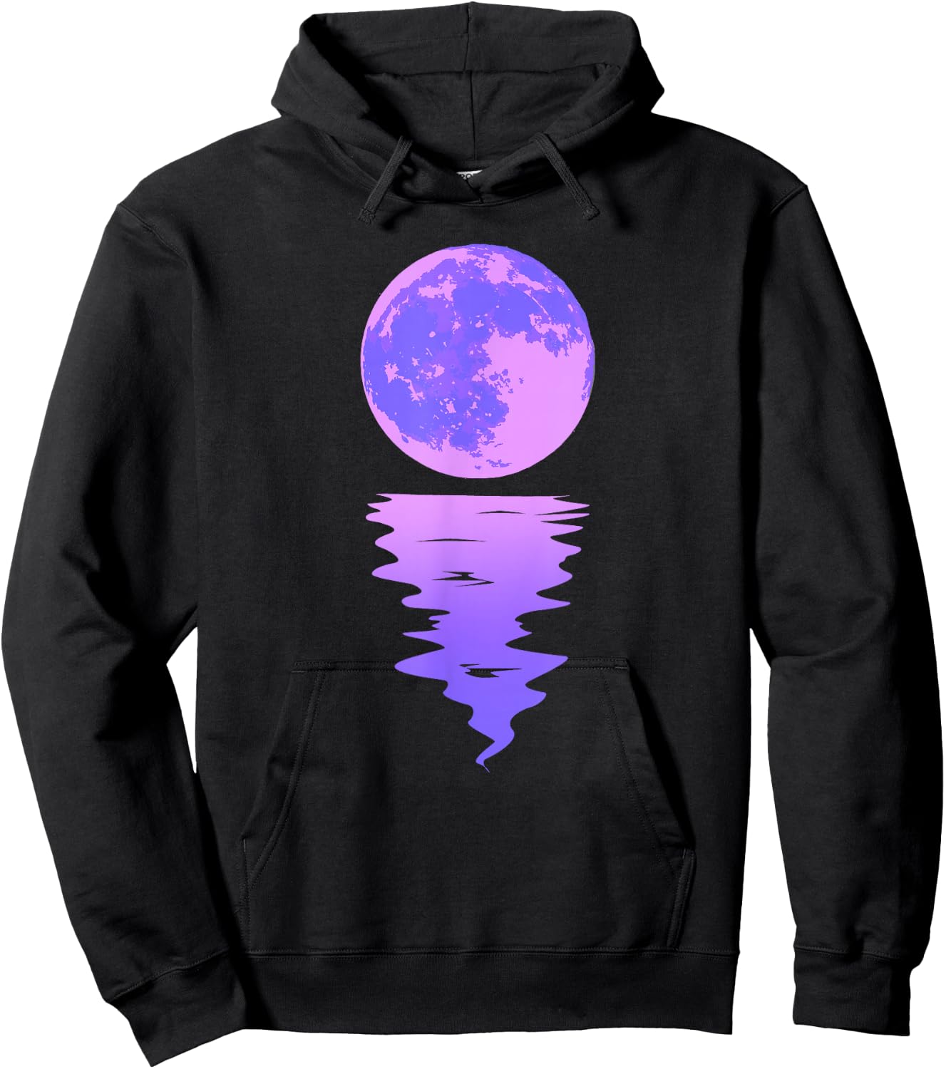 Vaporwave Aesthetic Purple Moon Pastel Moonlight Graphic Hoodie - Hoodie | Black