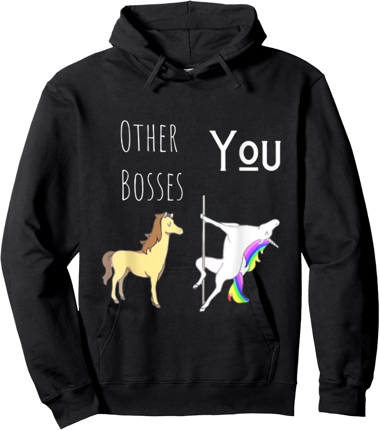Funny Boss Gifts Fun Unicorn Hoodie - Hoodie | Black
