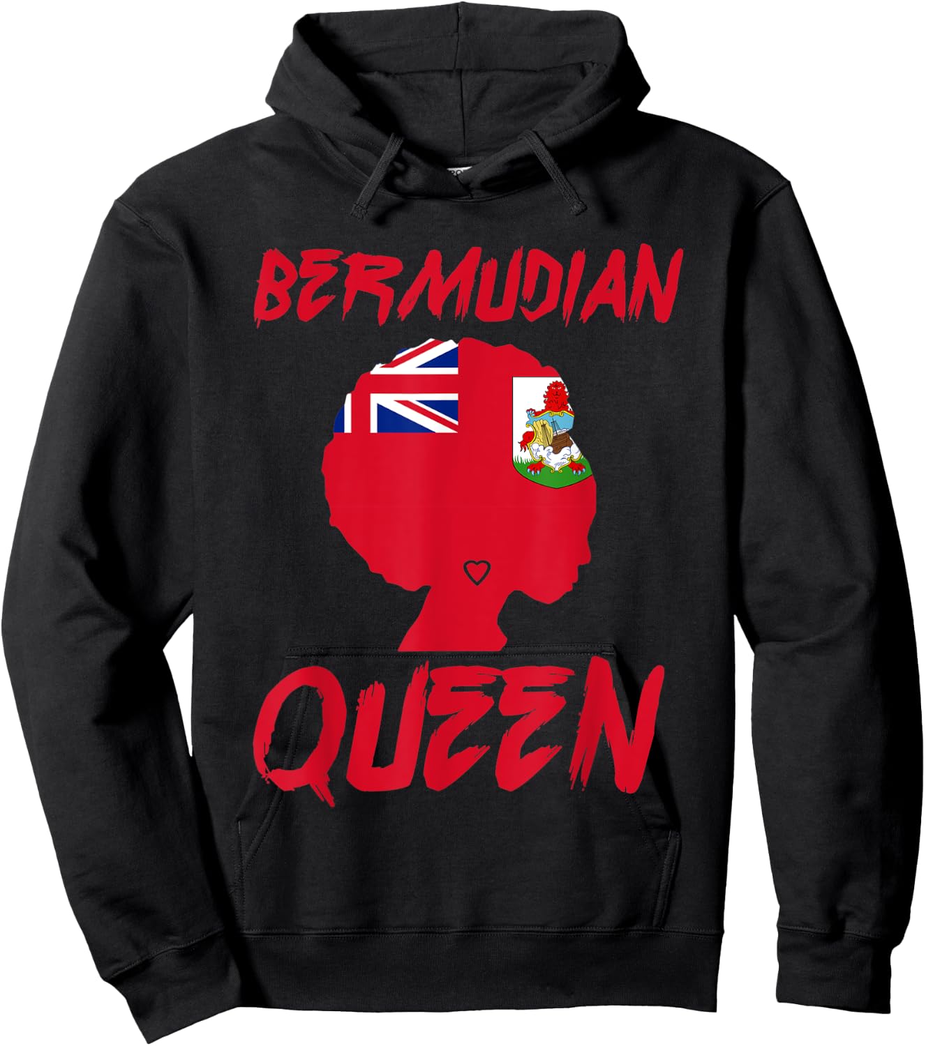 Bermudian Queen Bermuda Flag Afro Pride Proud Culture Pride Hoodie - Hoodie | Black