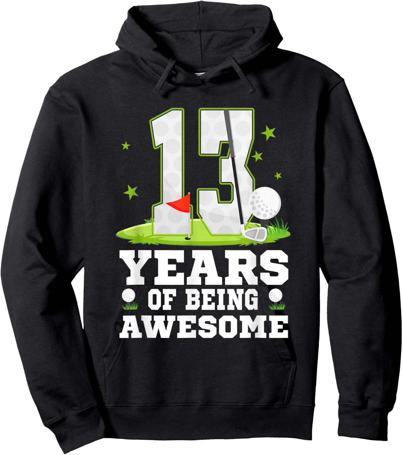 13 Years Of Being Awesome 13th Birthday Golf Theme Hoodie - Hoodie | Black