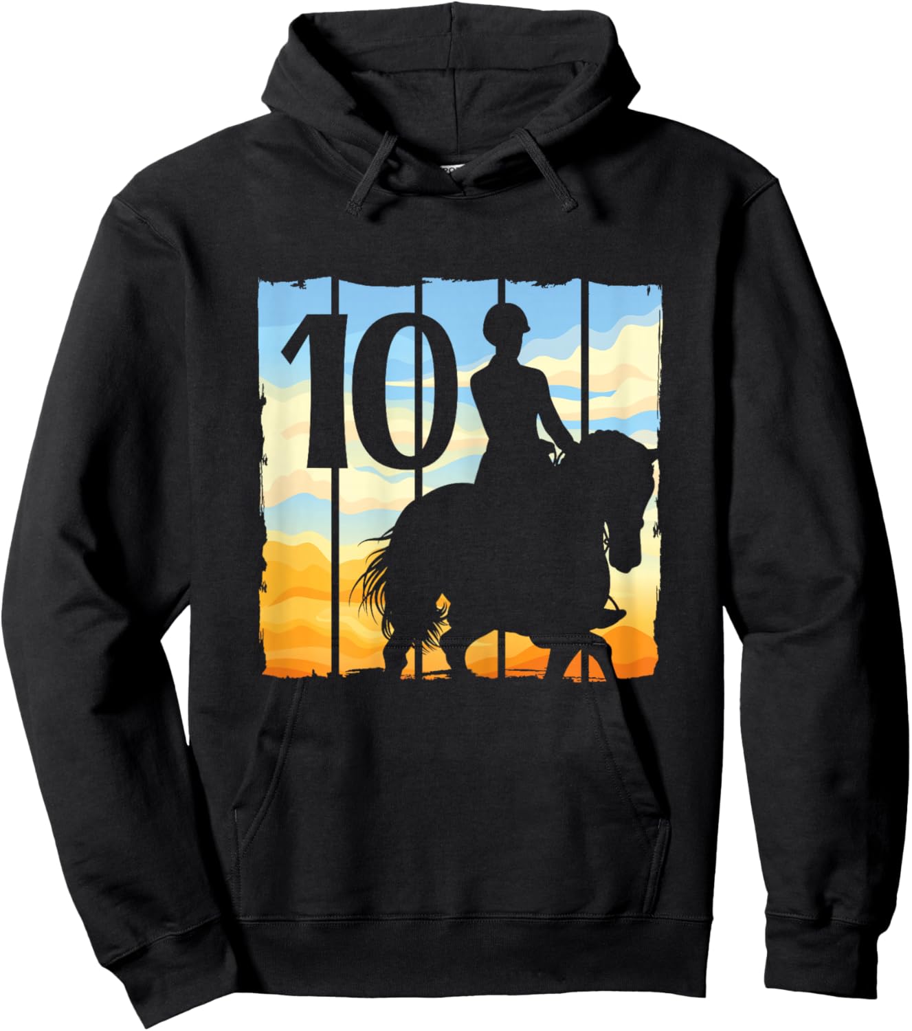 10th Birthday Horse Rider Horse Lover 10 Years Old Girl Hoodie - Hoodie | Black