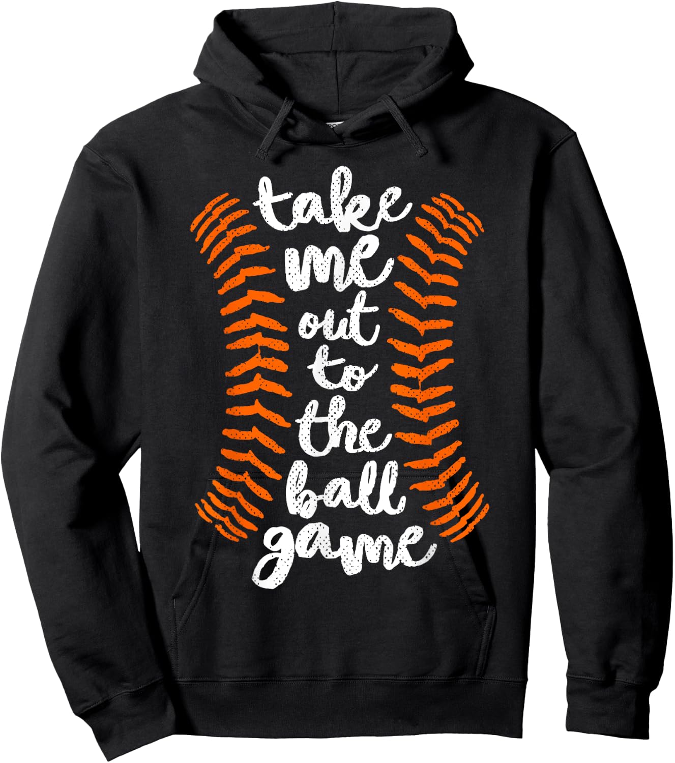Take Me Out Ball Game Baseball Song Orange Black Blue Hoodie - Hoodie | Black