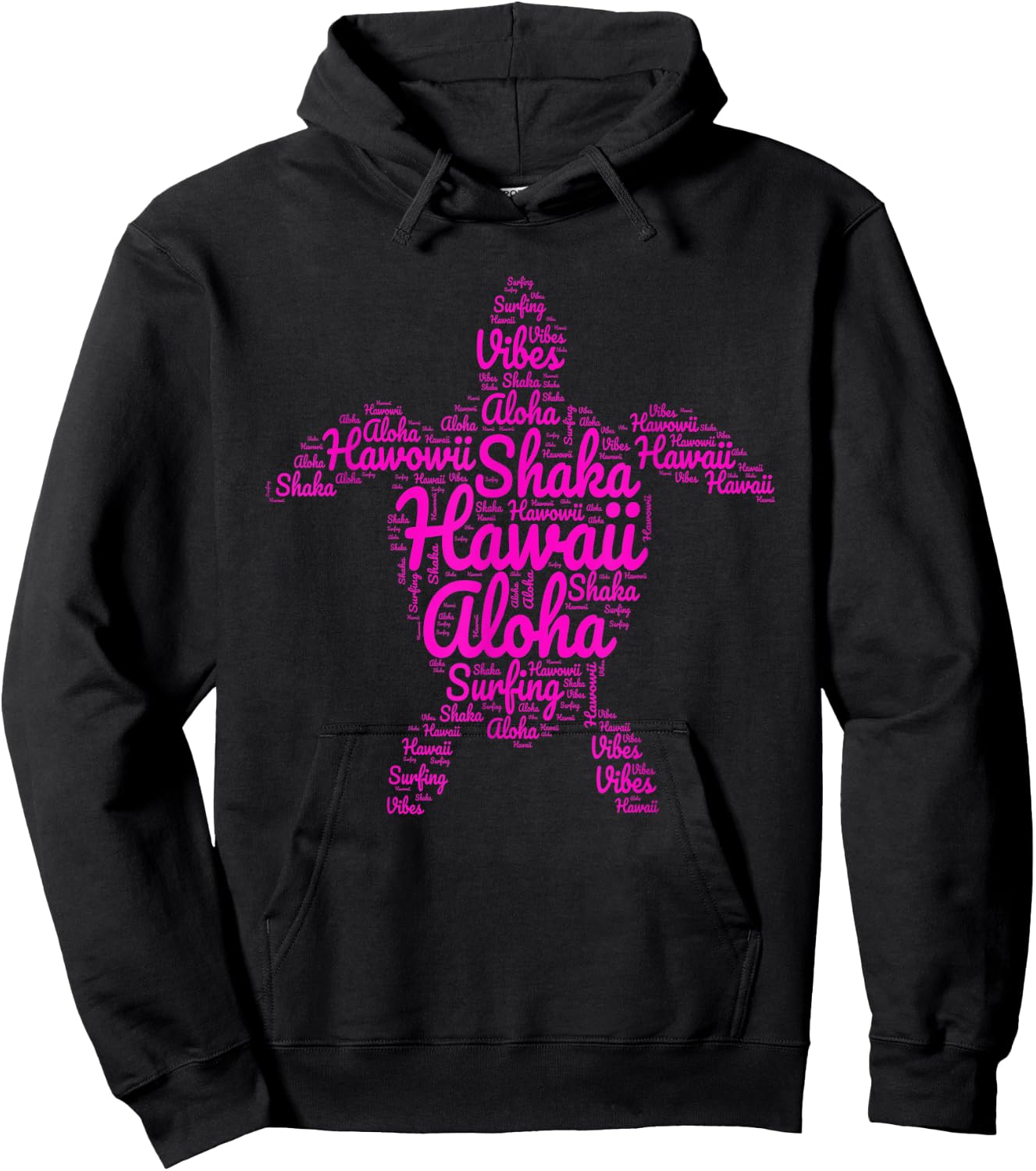 Aloha I Love Hawaii Sea Turtles Shaka Surfing Vibes Holiday Hoodie - Hoodie | Black