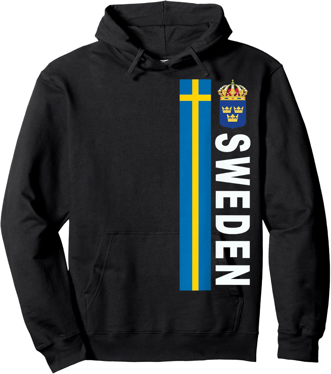 Sweden Soccer-style Swedish Flag Design Hoodie - Hoodie | Black