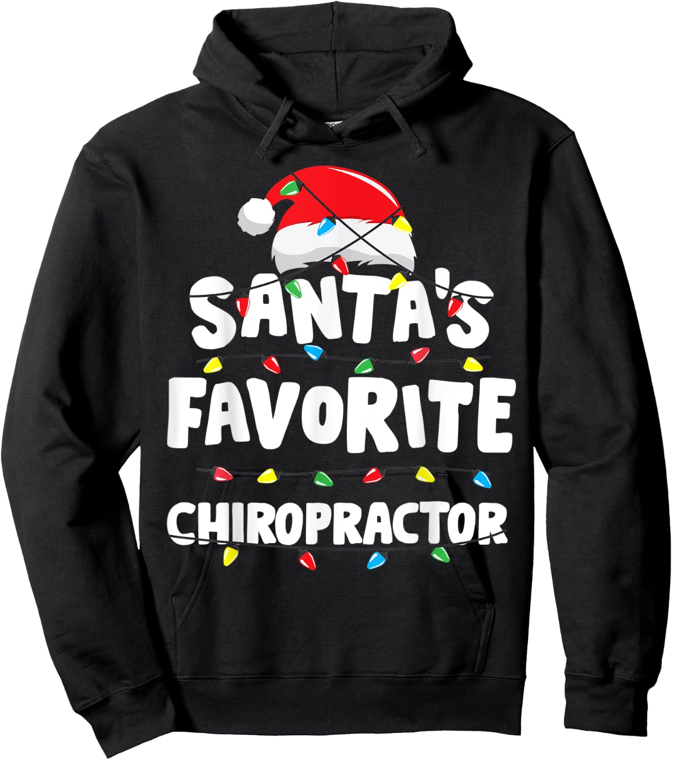 Chiropractor Christmas Santa's Favorite Funny Gift Xmas Hoodie - Hoodie | Black