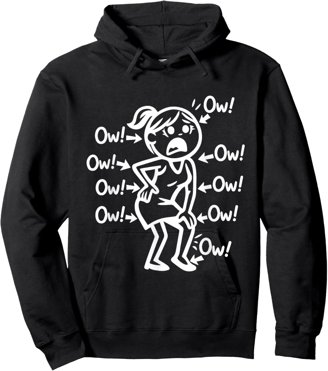 Humorous Chronic Pain Awareness Women ow ow ow Hoodie - Hoodie | Black