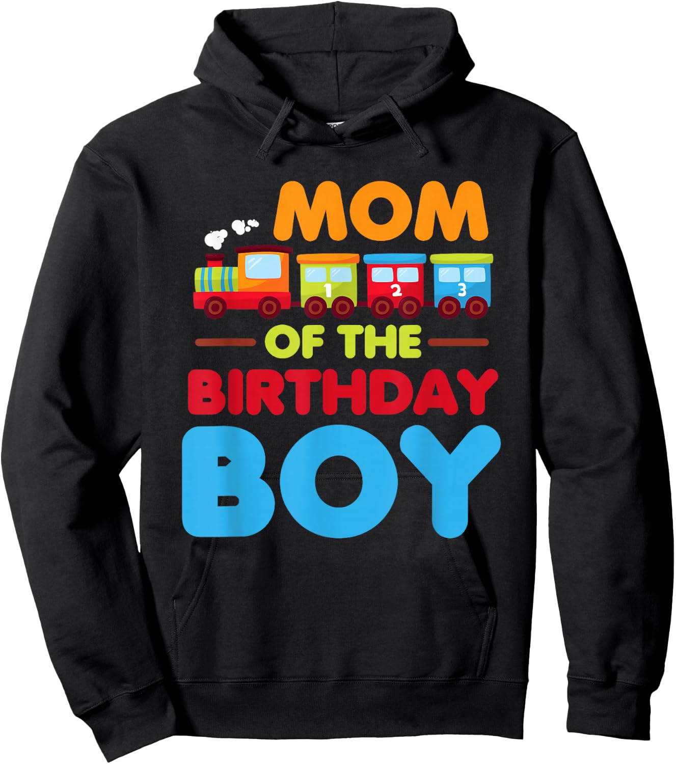 Railroad Birthday Boy Shirt | Mom of the Birthday Boy Train Hoodie - Hoodie | Black
