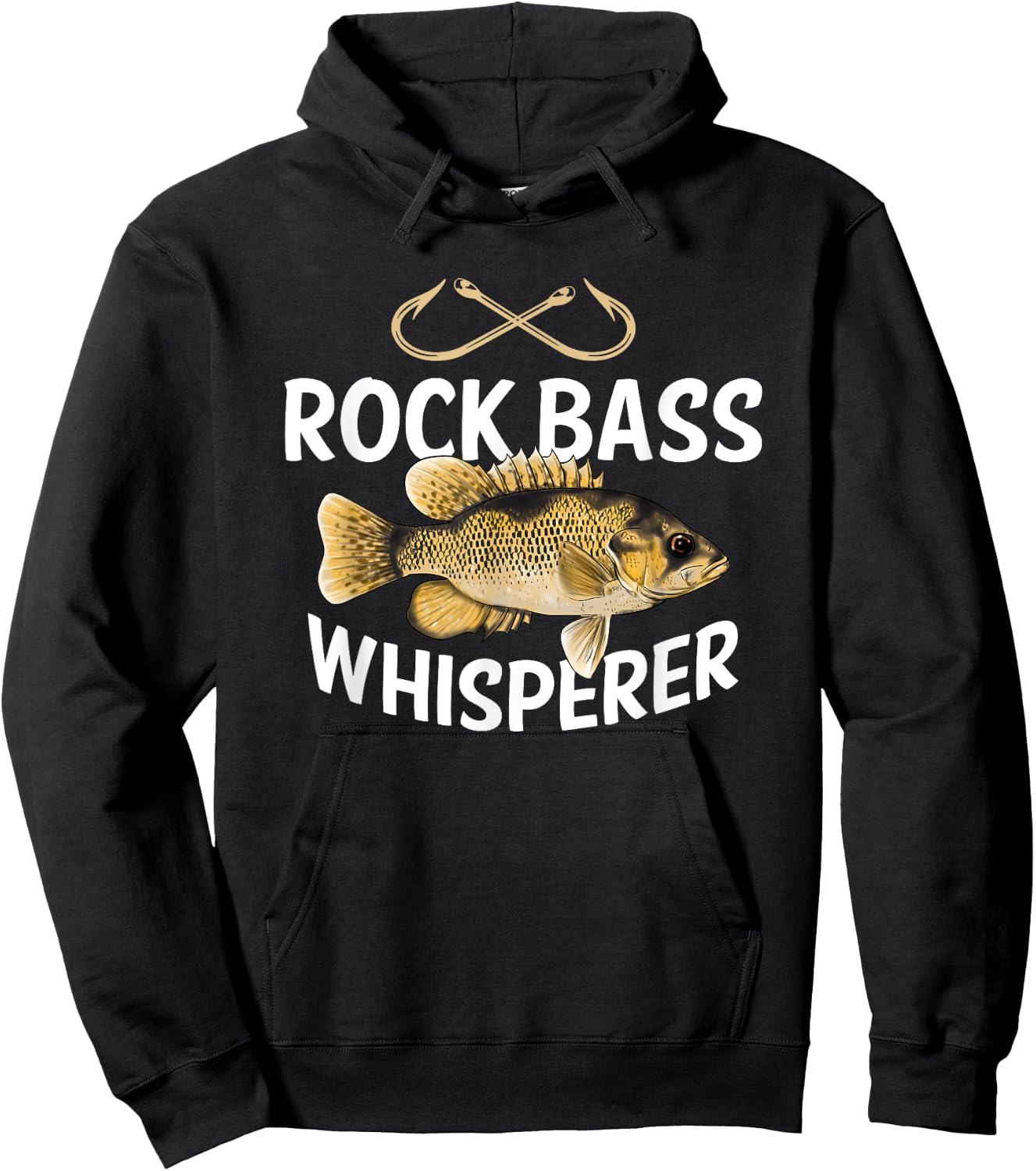 Funny Rock Bass Fishing Freshwater Fish Graphic Hoodie - Hoodie | Black