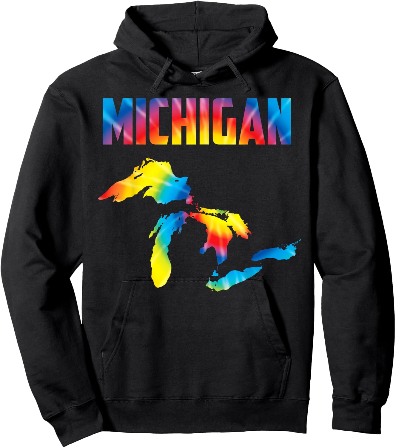 The Great Lakes Largest Water Retro Color Michigan MI Pride Hoodie - Hoodie | Black