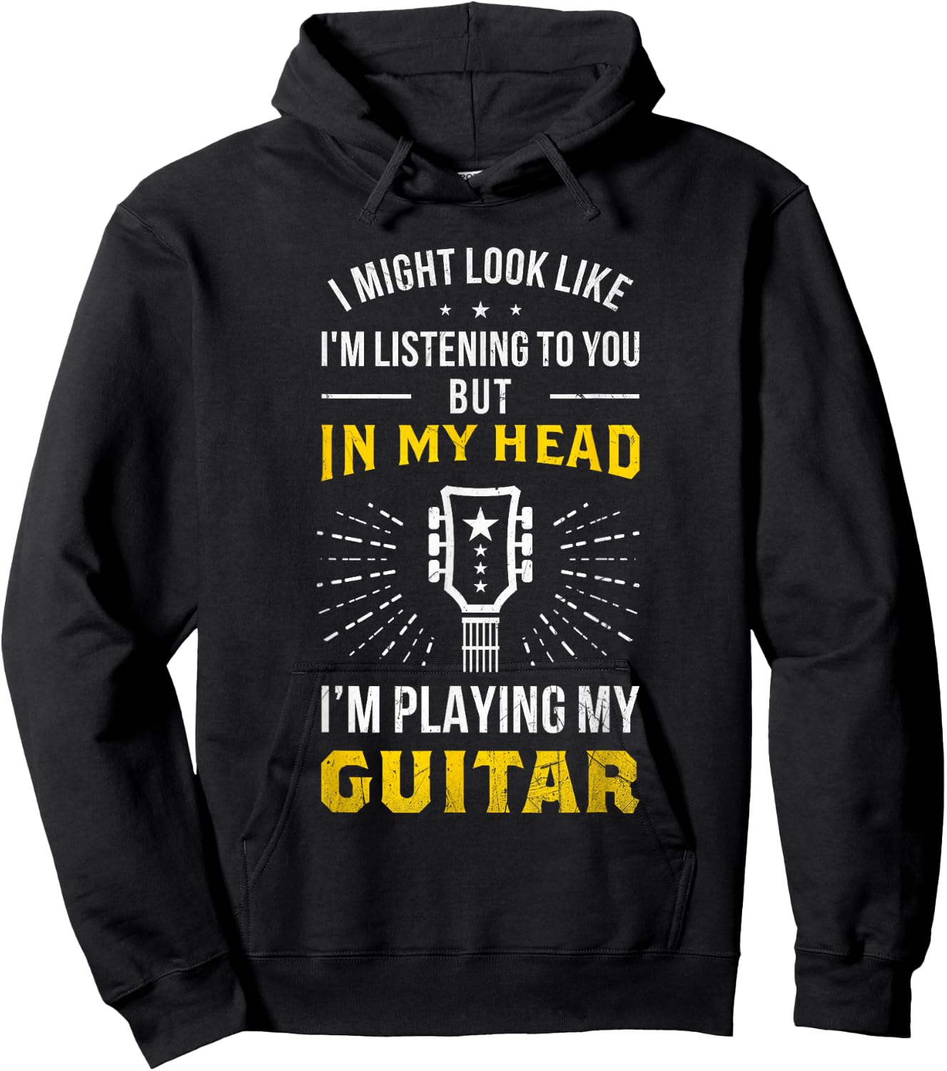 In My Head I'm Playing My Guitars Guitarist Gift Hoodie - Hoodie | Black