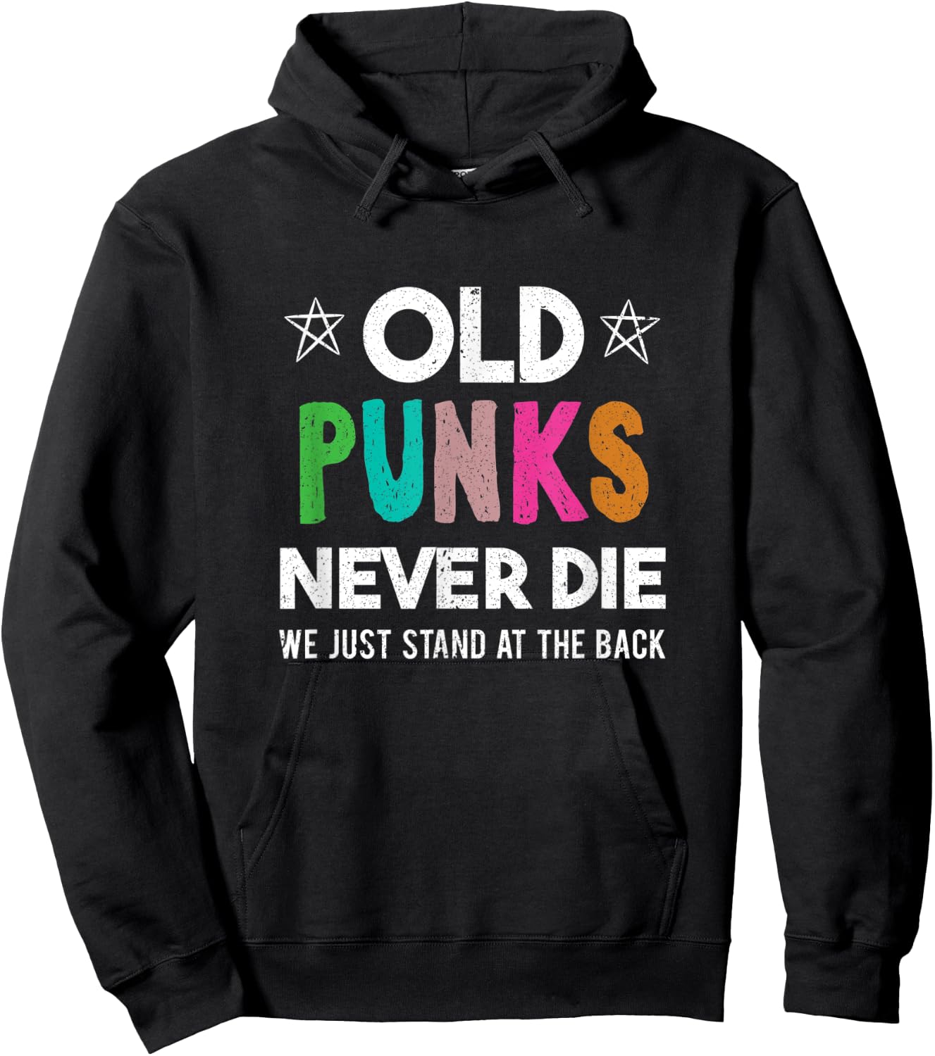 Old Punks Never Die Punk Rock Music Vintage Band Gift Hoodie - Hoodie | Black