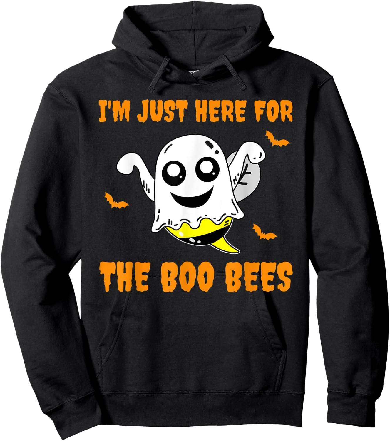 I'm Just Here For The Boo Bees Halloween Apparel Hoodie - Hoodie | Black