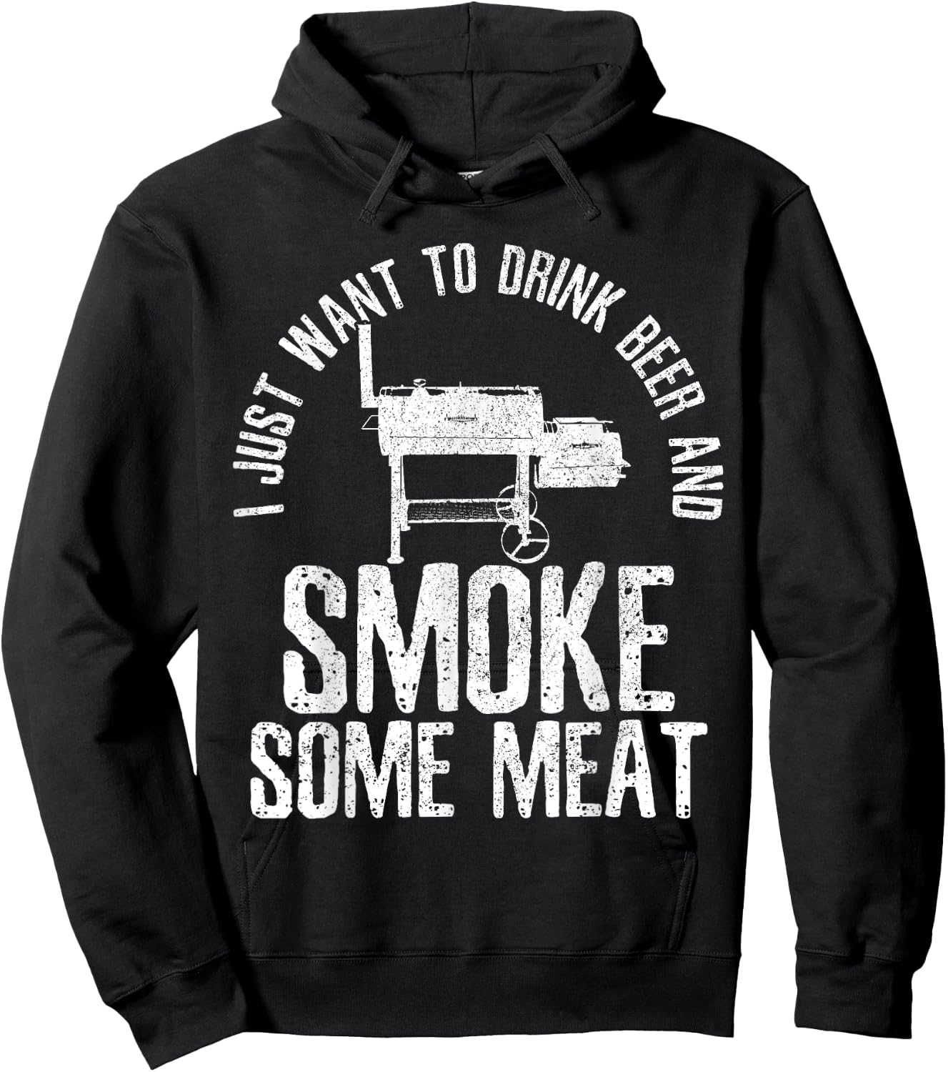 I Just Want To Drink Beer And Smoke Some Meat BBQ Hoodie - Hoodie | Black
