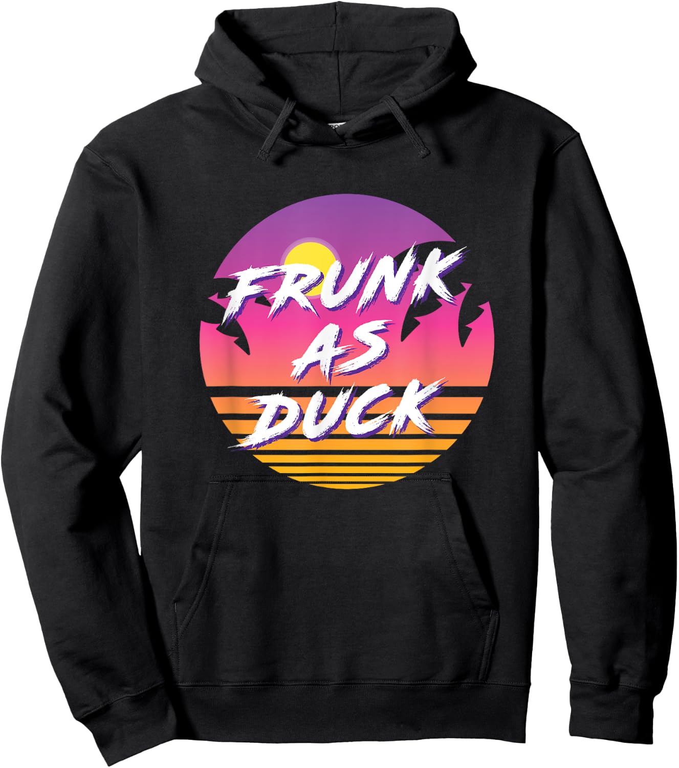 Frunk as Duck, Beer Drinking Drunk Party 1980s Colorful Rad Hoodie - Hoodie | Black