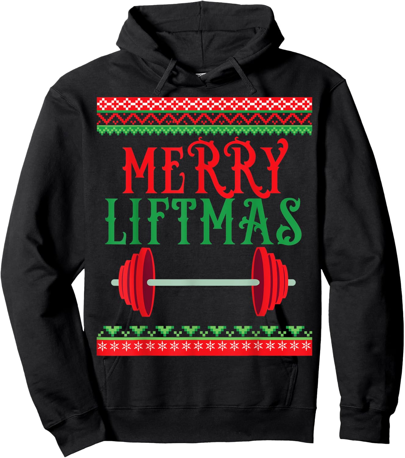 Awesome Merry Liftmas Weightlifting Christmas Hoodie - Hoodie | Black