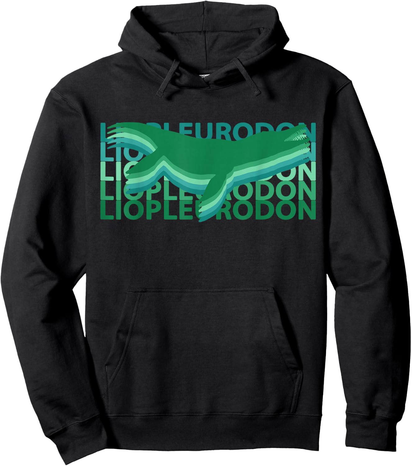 Liopleurodon Dinosaurs Vintage Repeat Hoodie - Hoodie | Black