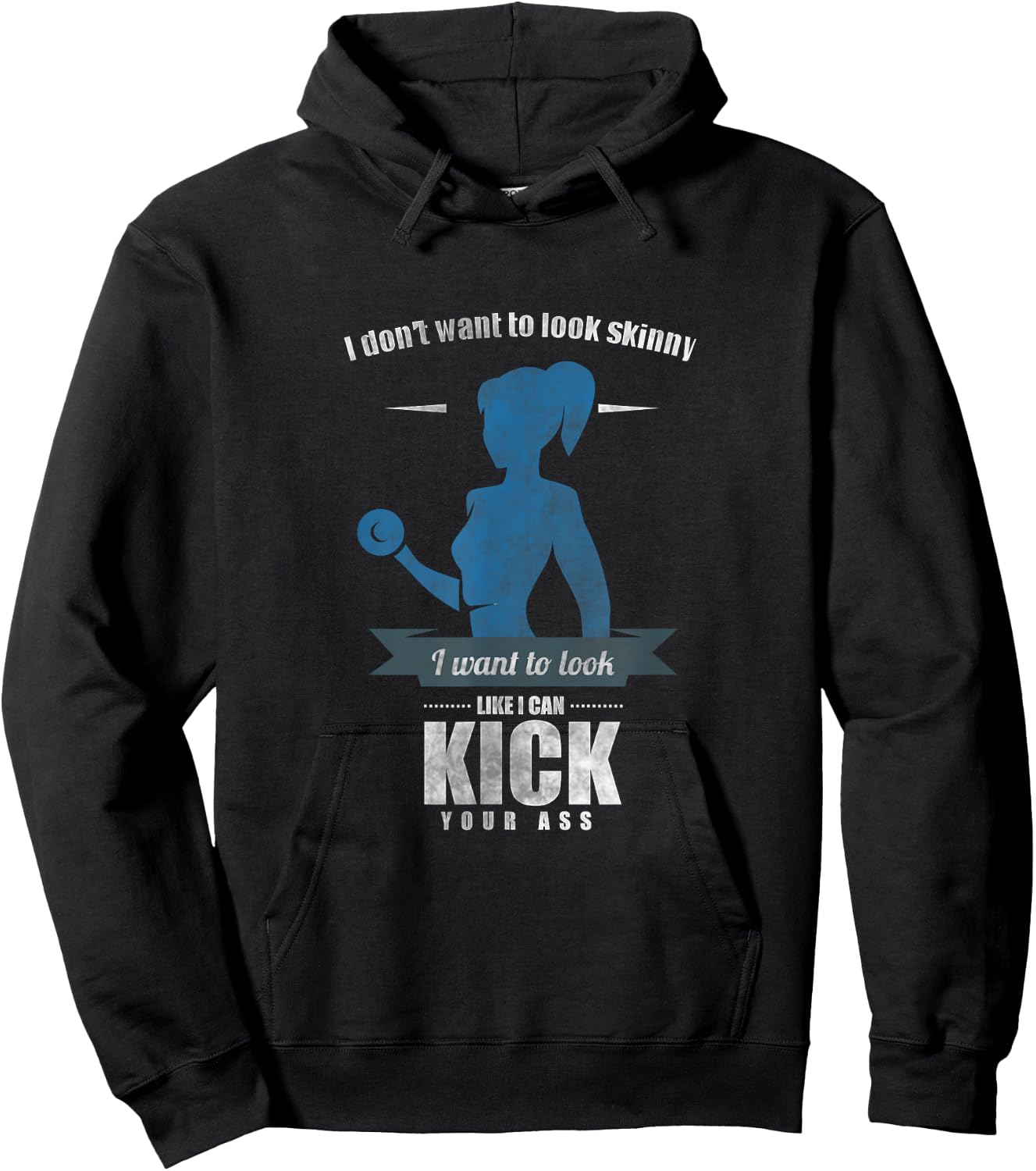 I Don'T Want To Look Skinny Funny Workout Gym Fitness Gift Hoodie - Hoodie | Black