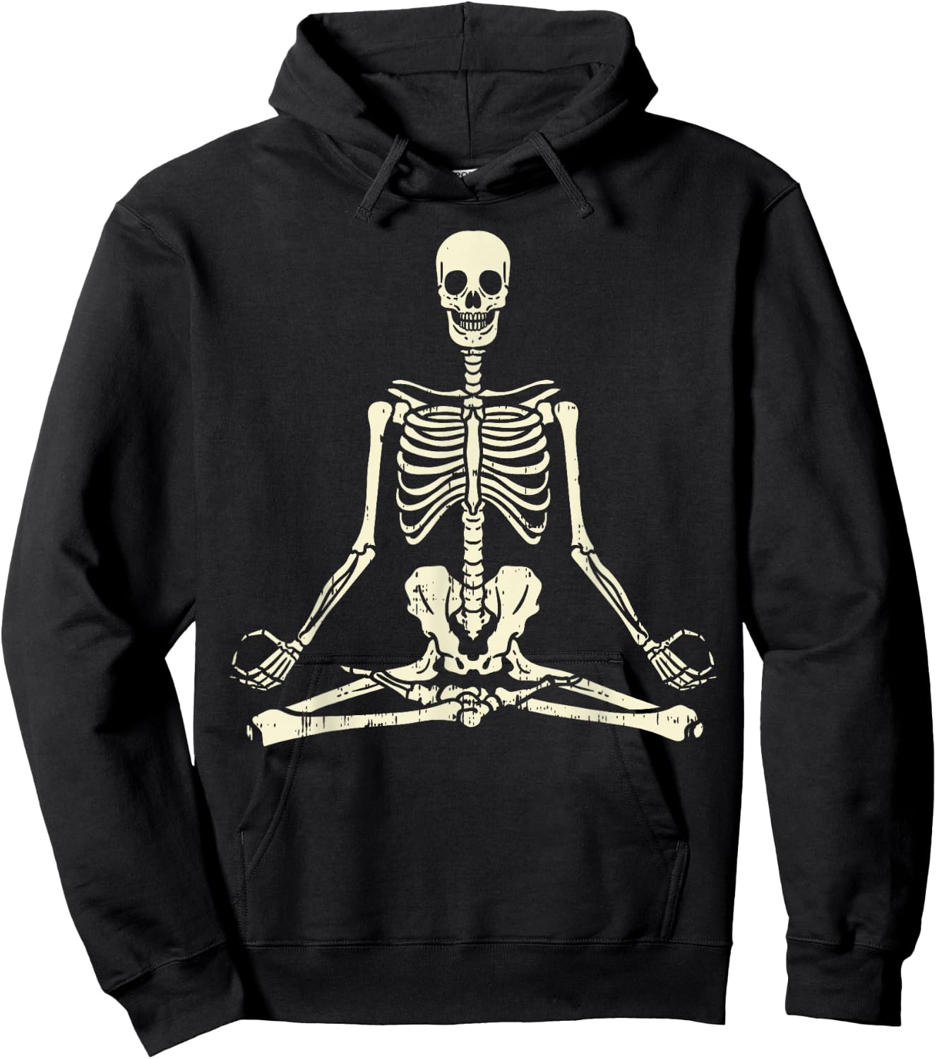 Meditating Skeleton Lotus Yoga Zen Balance Halloween Costume Hoodie - Hoodie | Black