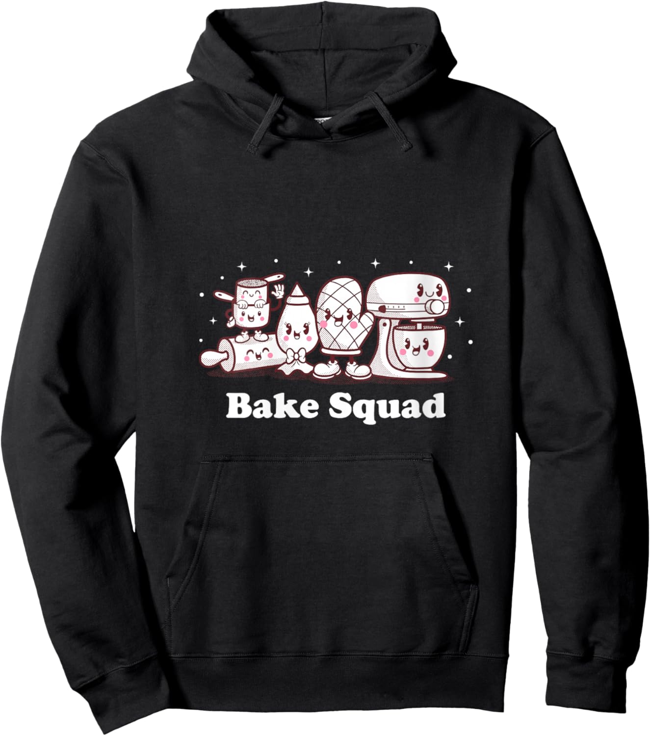 Women's Bake Squad Cute Cookie Baking Bakers Funny Chef Men Women V-Neck Hoodie - Hoodie | Black