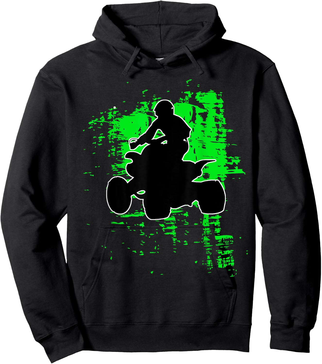 Green Splatter Quad Bike ATV Shirt Four Wheeler Brap T Shirt Hoodie - Hoodie | Black