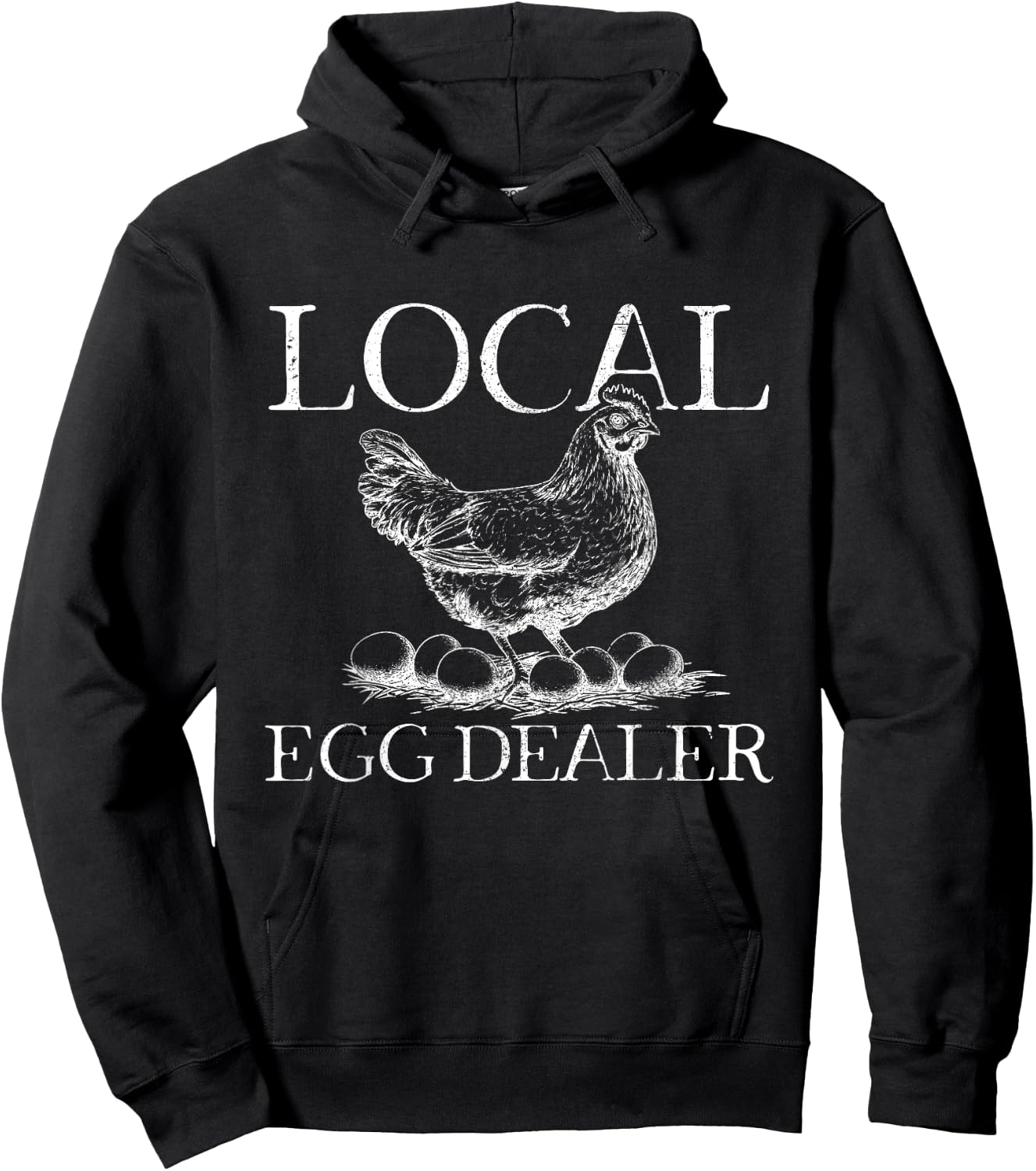 Local Egg Dealer Poultry Farmer Funny Farm Chicken Farming Hoodie - Hoodie | Black