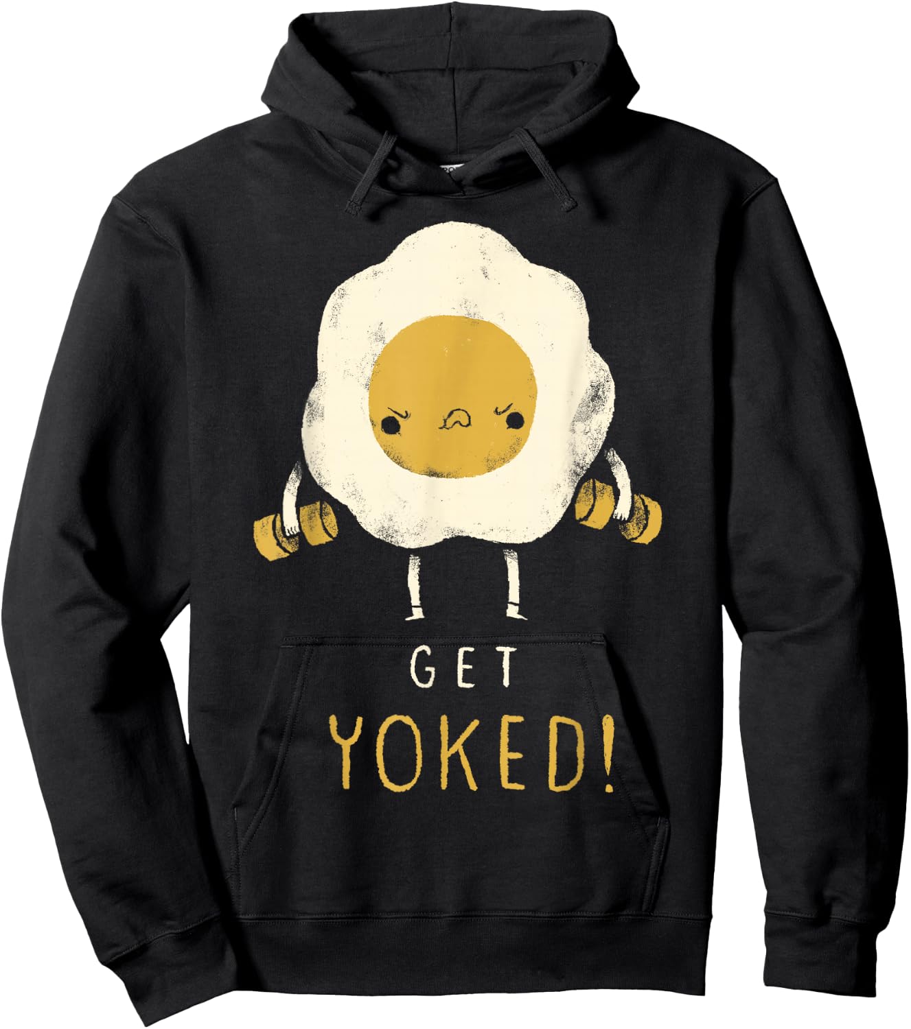 Get Yoked! Yoked Shirt. Egg Gym Shirt. Gym Training Shirt Hoodie - Hoodie | Black