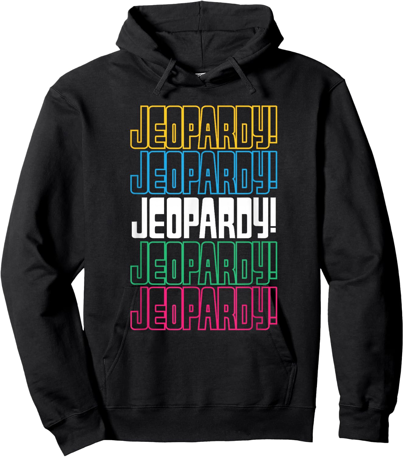 Jeopardy! Repeat Logo - -Adults, Black, Small, Short Sleeve, Themed Novelty Hoodie - Hoodie | Black