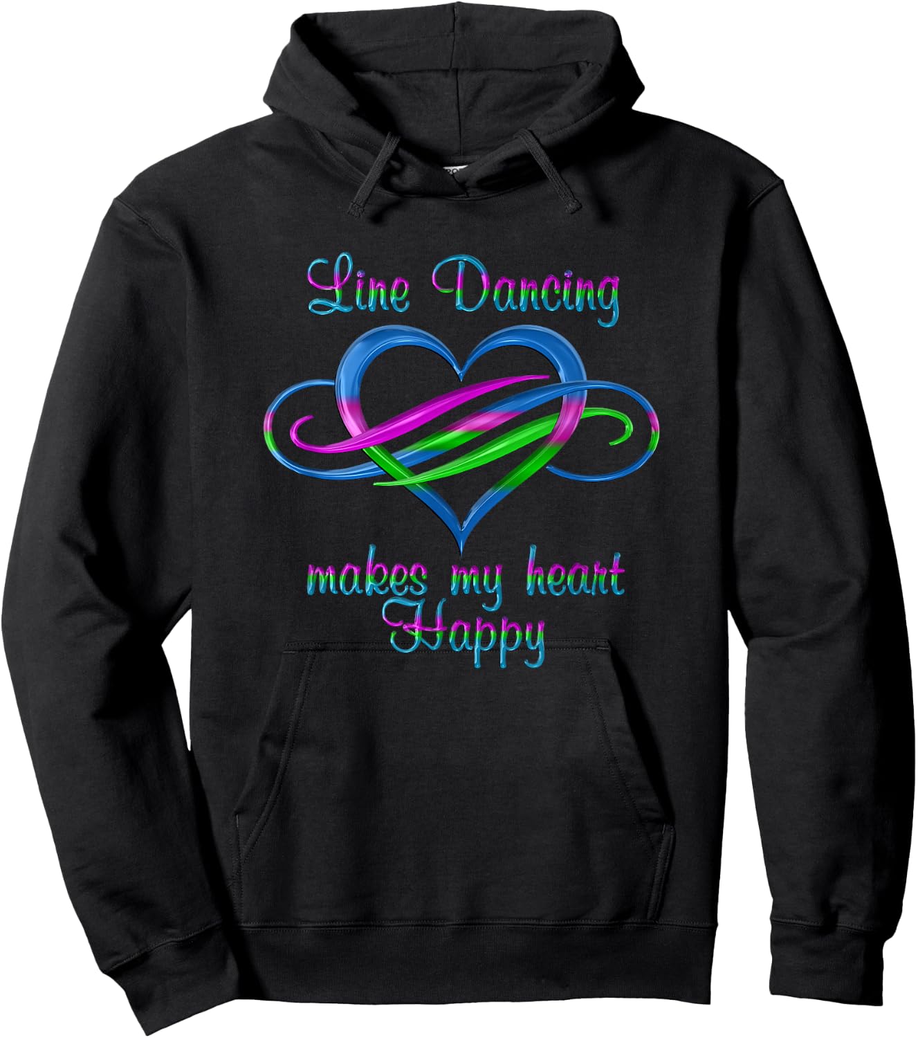 Line Dancing Makes My Heart Happy Small Hoodie - Hoodie | Black