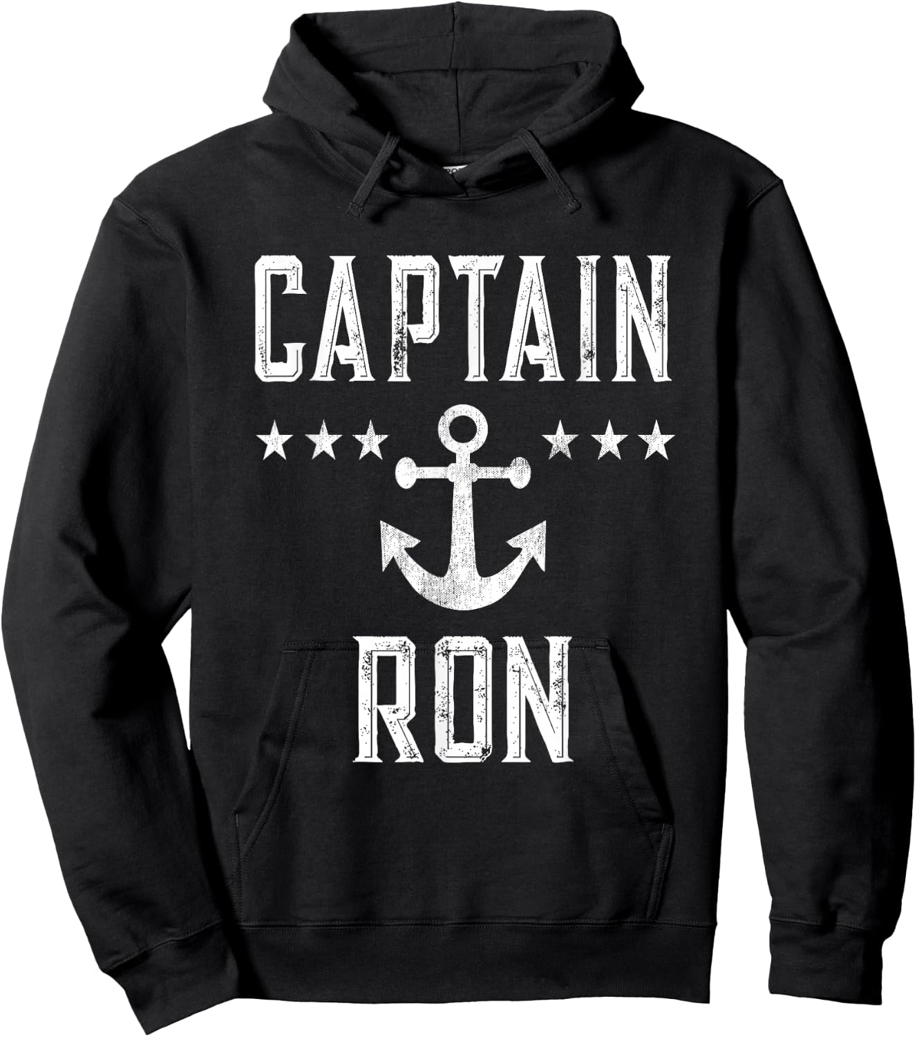 Vintage Captain Ron Family Cruise or Lake Boating Hoodie - Hoodie | Black