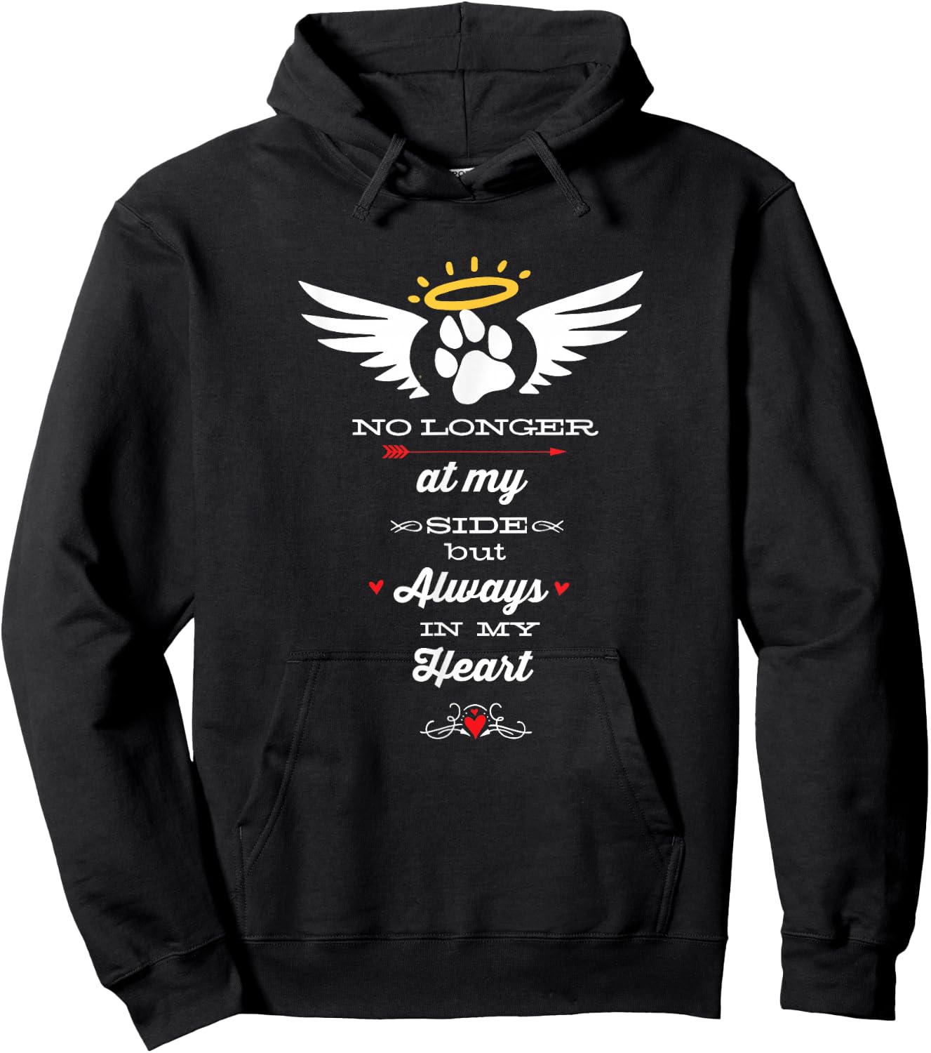 Pet Memorial No Longer At My Side But Always In My Heart Hoodie - Hoodie | Black