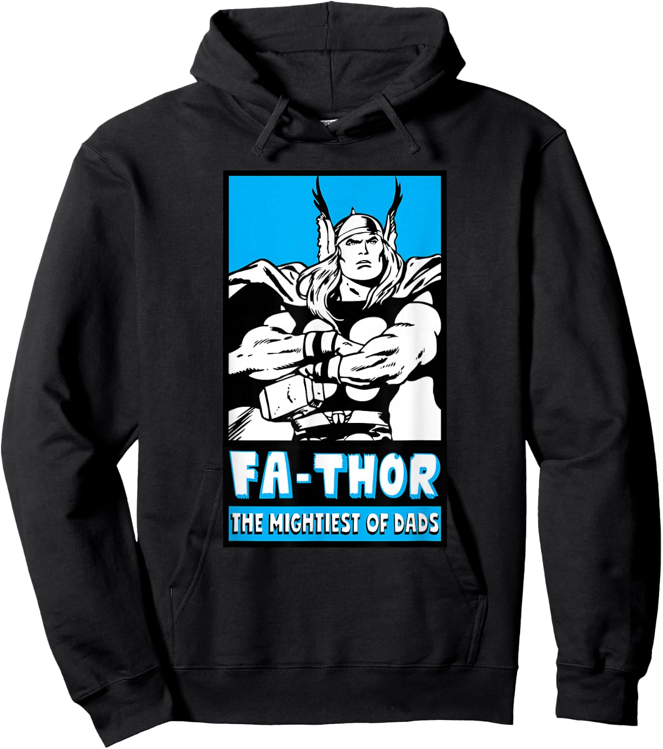 Marvel FA-Thor Mightiest of Dads Retro Poster Father's Day Hoodie - Hoodie | Black