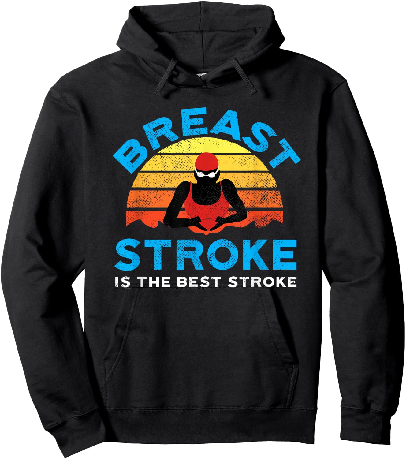 Retro Breast Stroke Swimmer by Awesome Swim Hoodie - Hoodie | Black