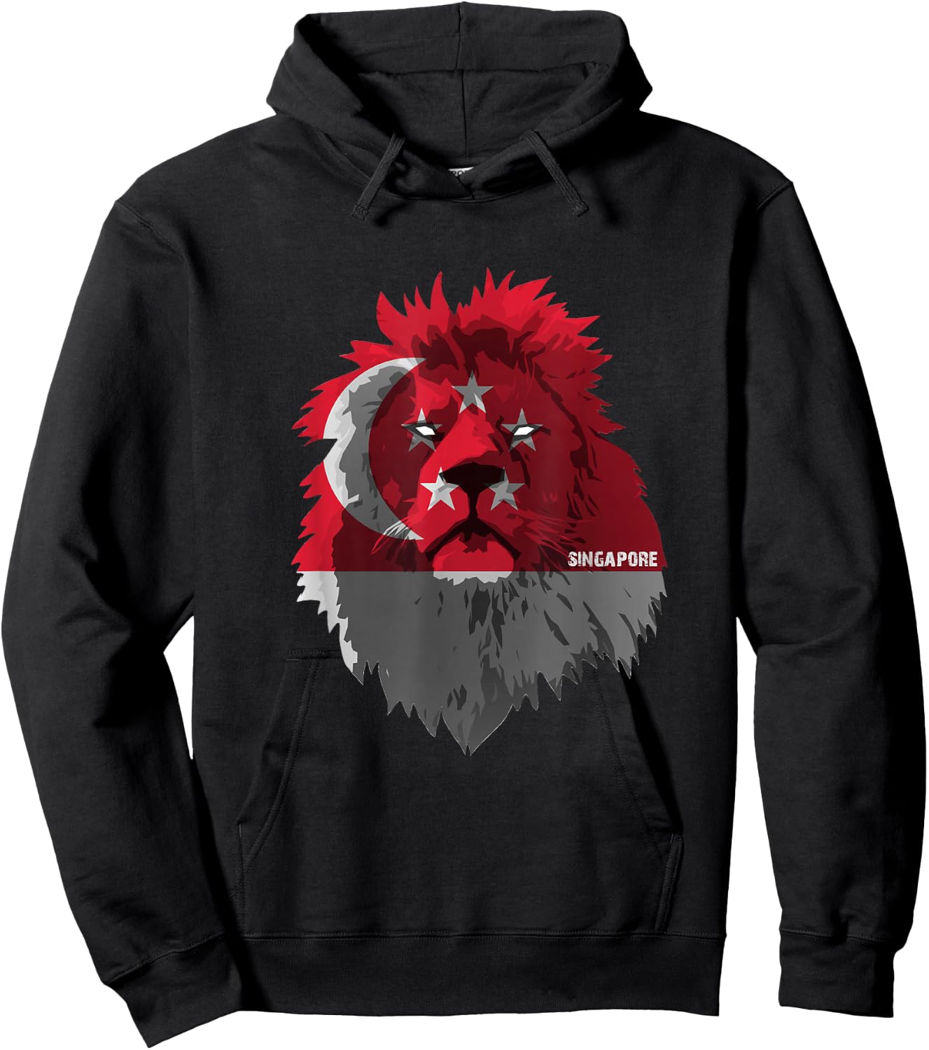Soccer team Singapore national pride Lion Flag T shirt Hoodie - Hoodie | Black