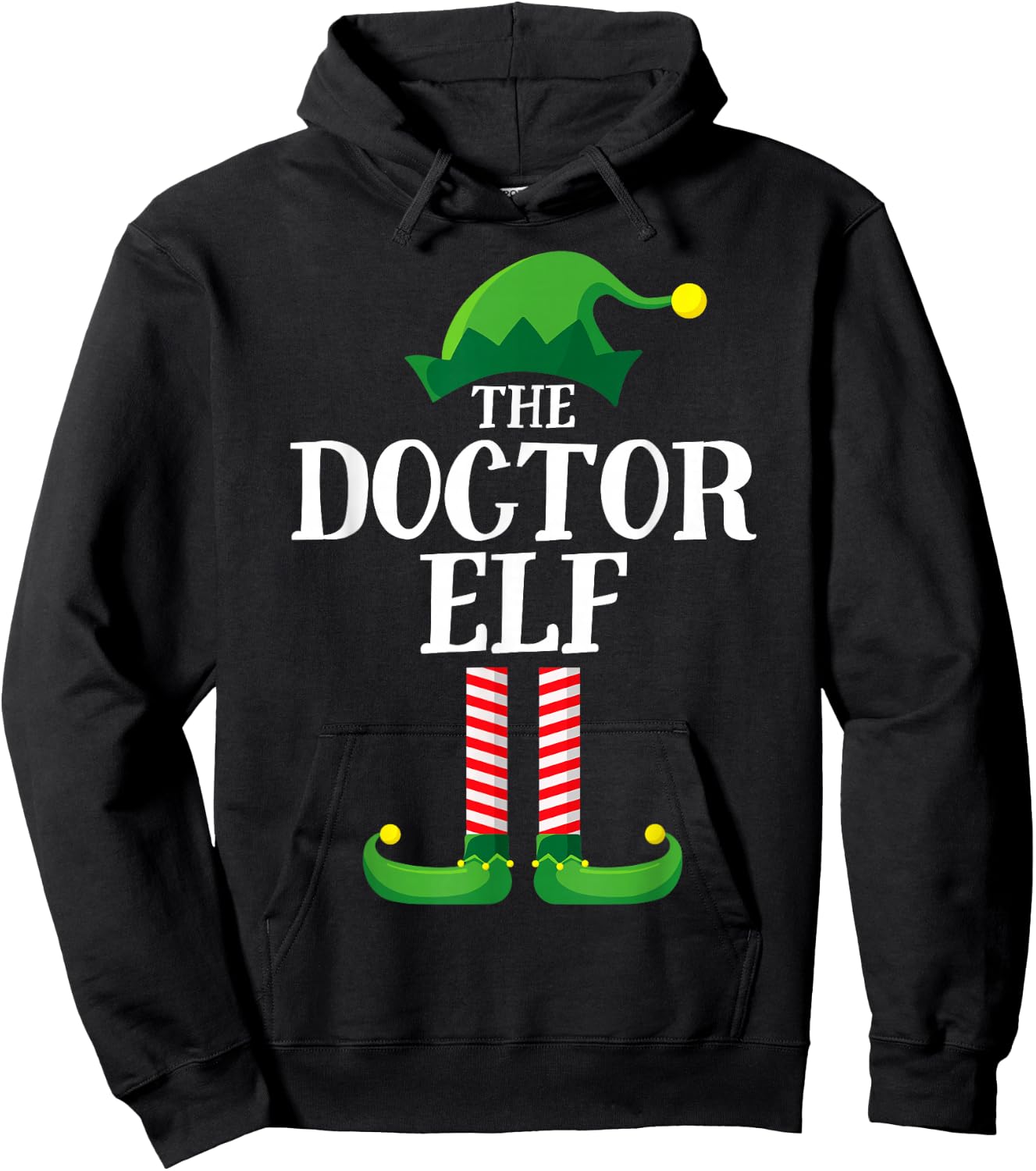 Doctor Elf Matching Family Group Christmas Party Pyjamas Hoodie - Hoodie | Black