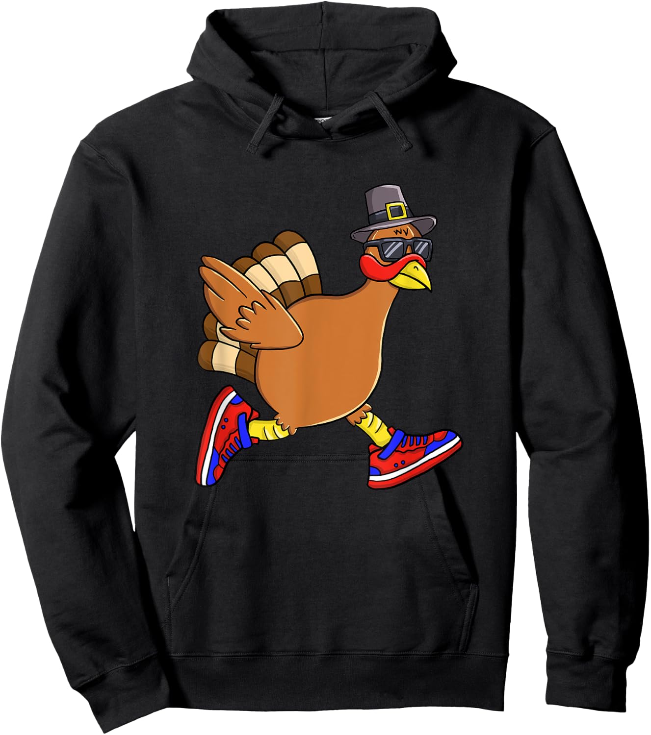 Turkey Trot Funny Thanksgiving Day Running 5K Pilgrim Gift Hoodie - Hoodie | Black