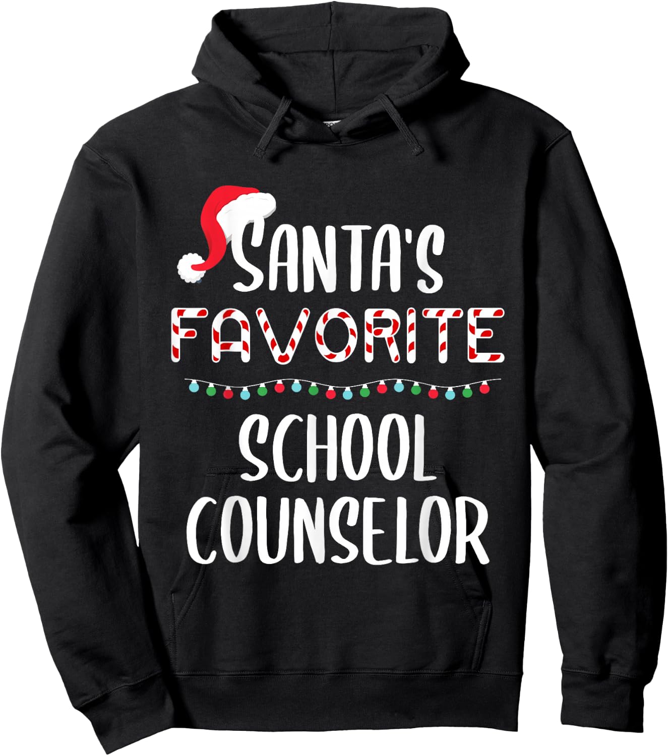 Santas Favorite School Counselor Pajamas Christmas Xmas Hoodie - Hoodie | Black