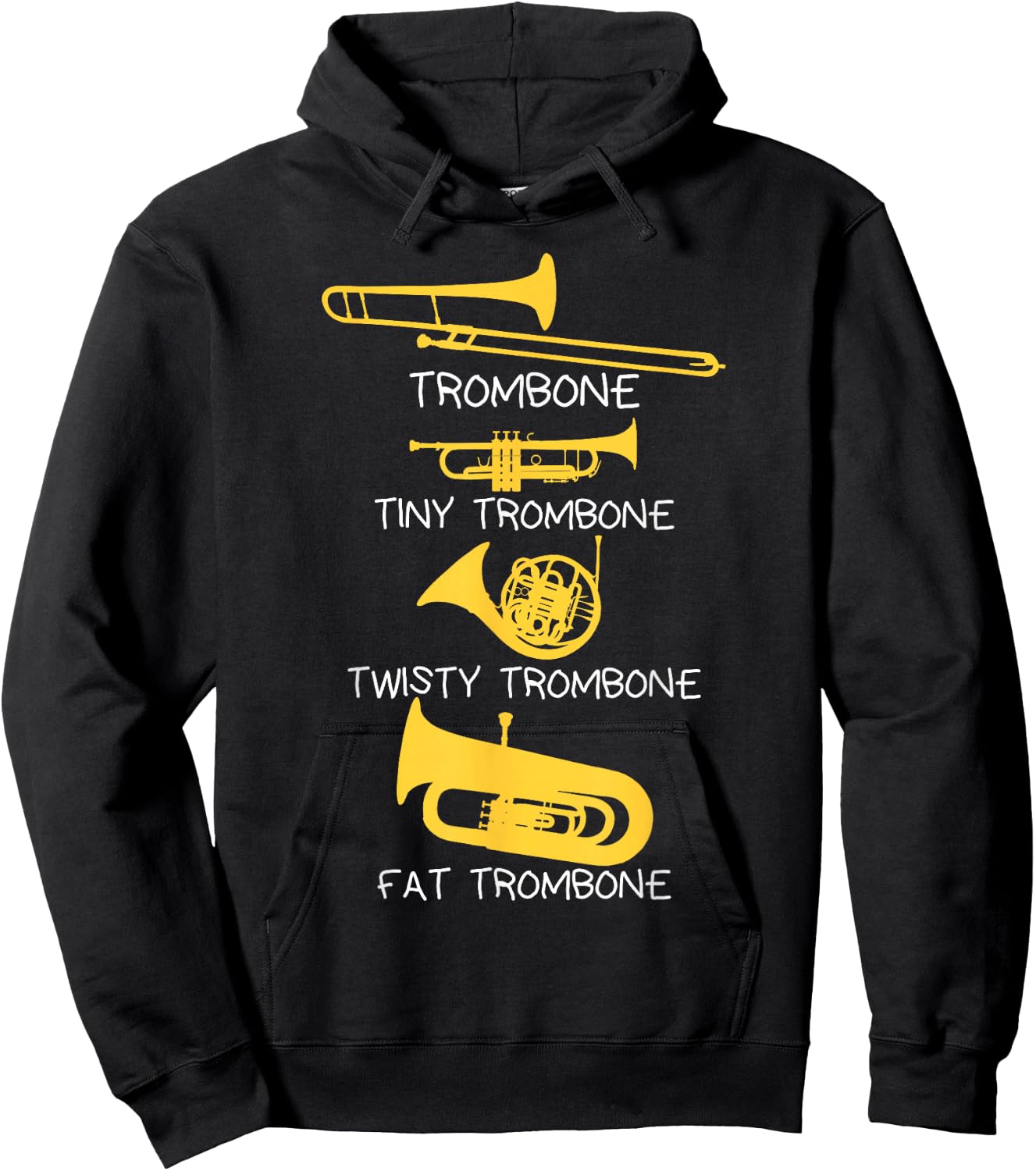 Funny Types of Trombone Player , Marching Jazz Band Hoodie - Hoodie | Black
