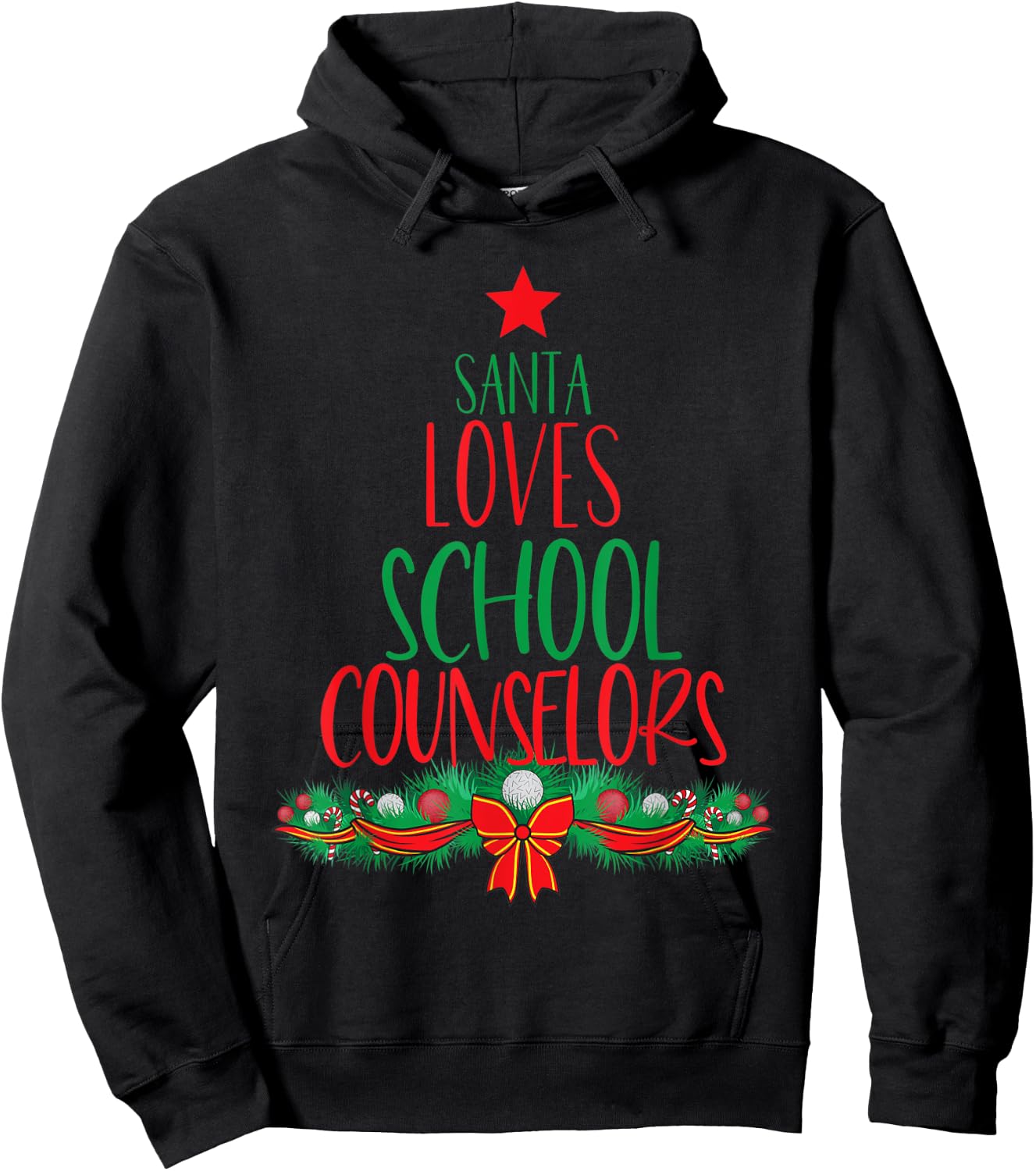 School Counselor Christmas Shirt Funny Appreciation Gift Hoodie - Hoodie | Black